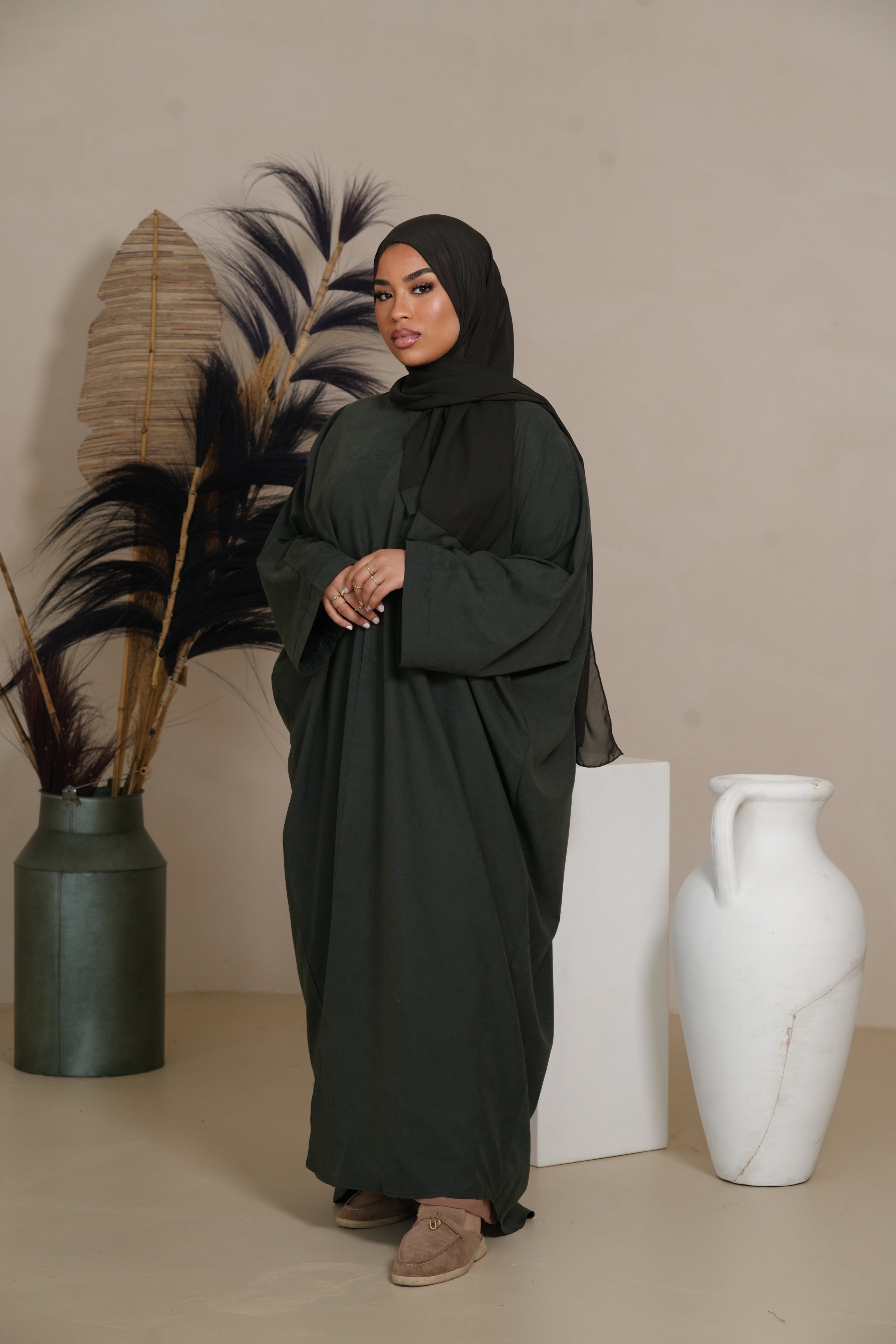 Velvet Daily Abaya - Royal Green