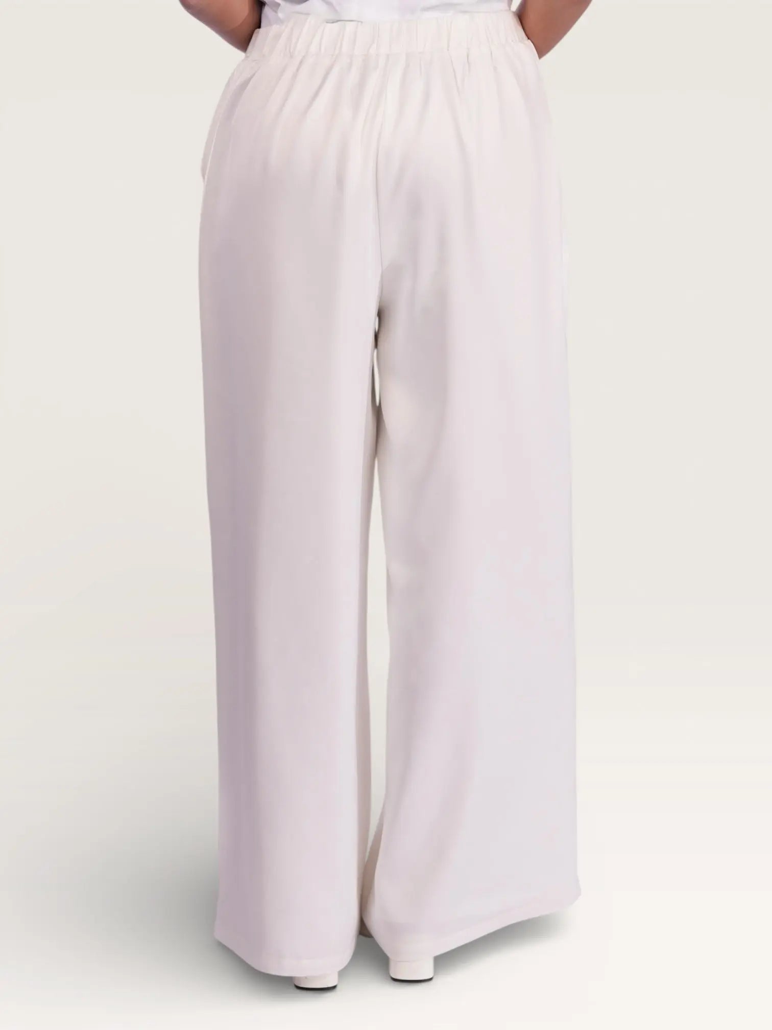 silk muse pants - white