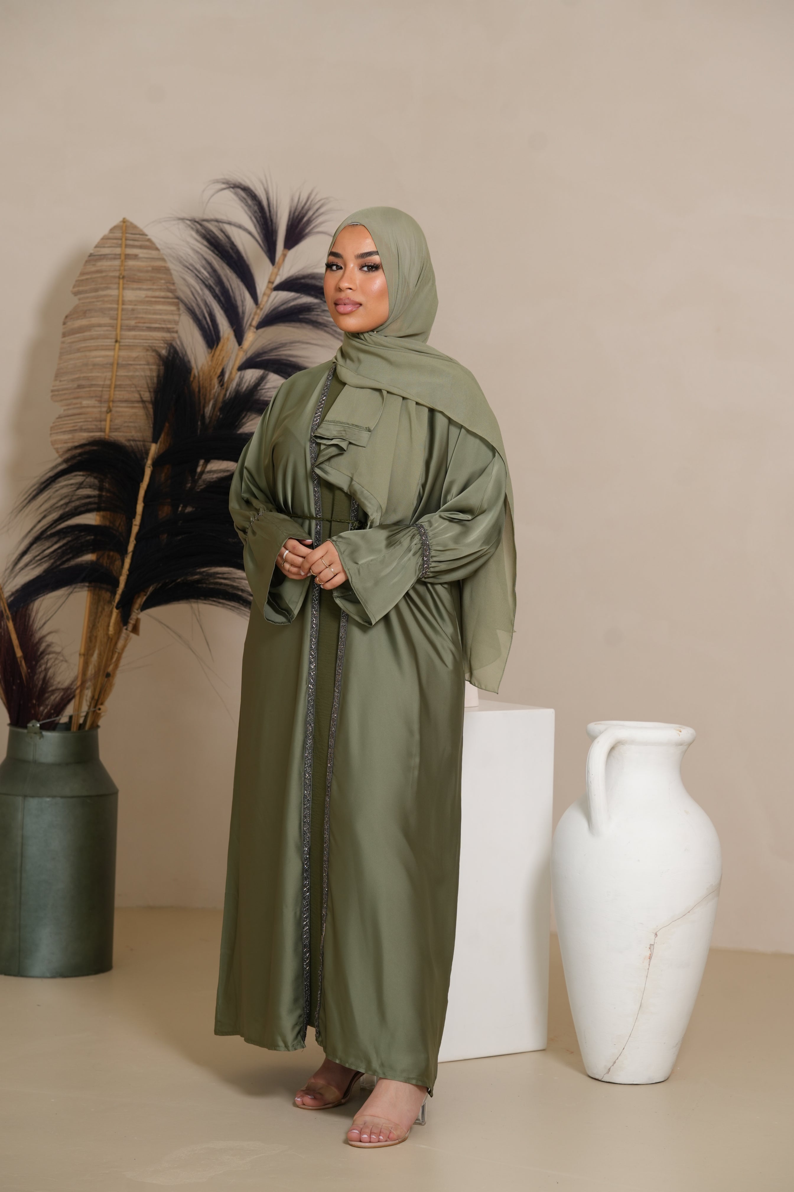 Blackstone Glamour Abaya - Olive