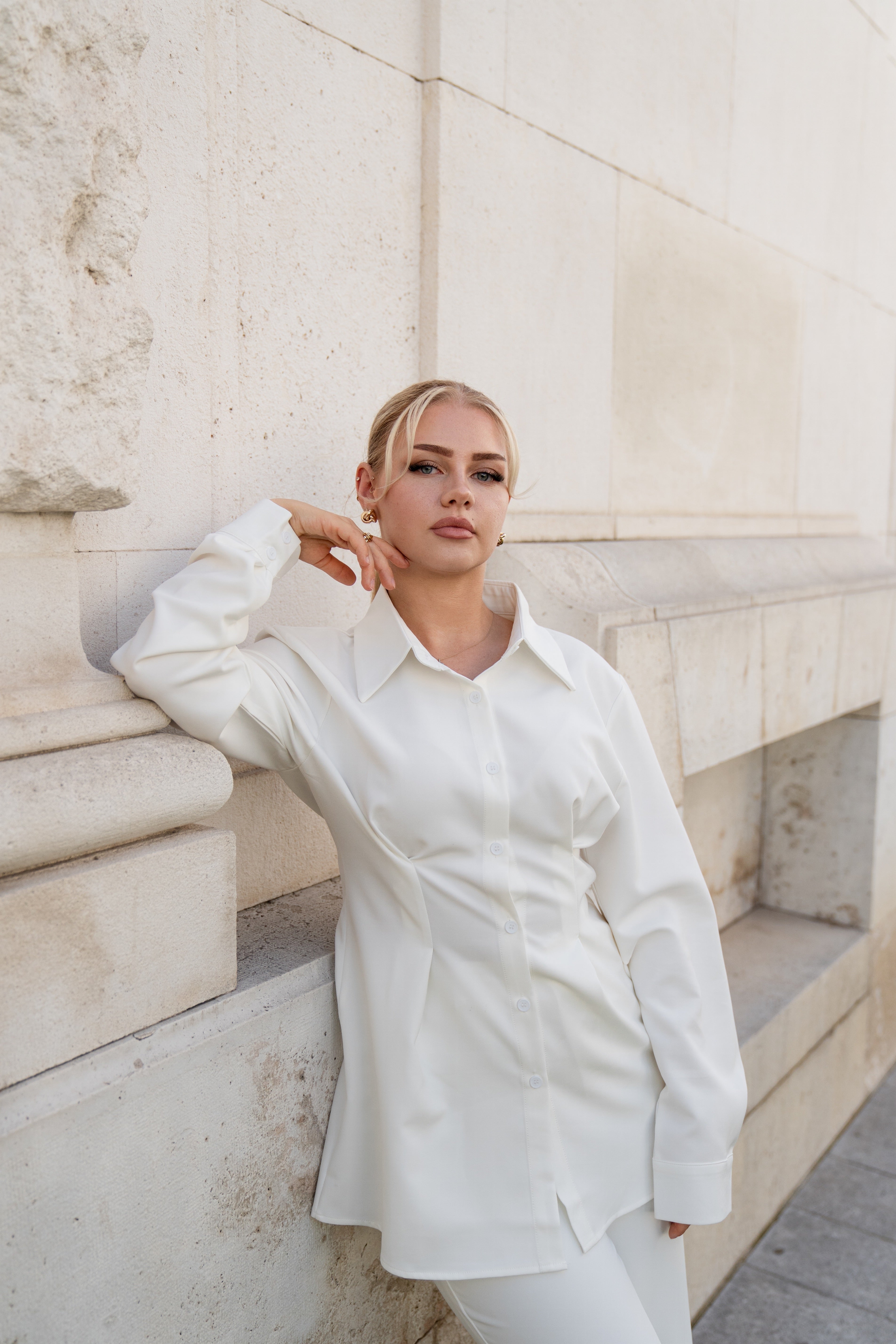 corset blouse - white