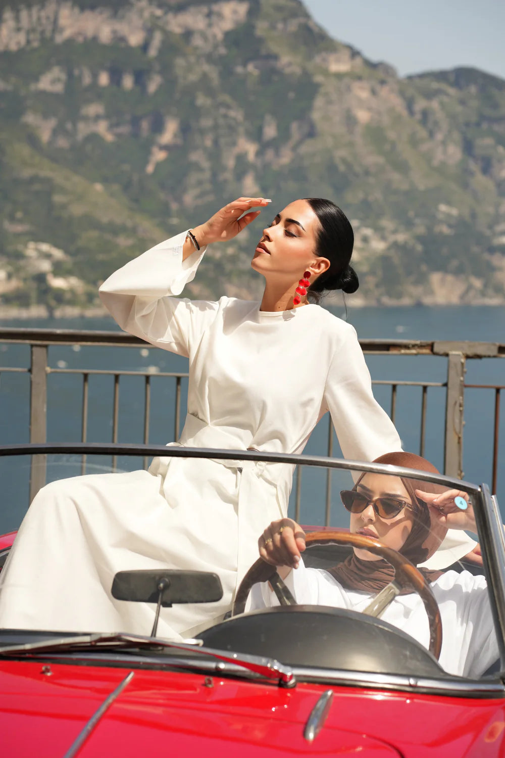 AMALFI LINEN DRESS - WHITE