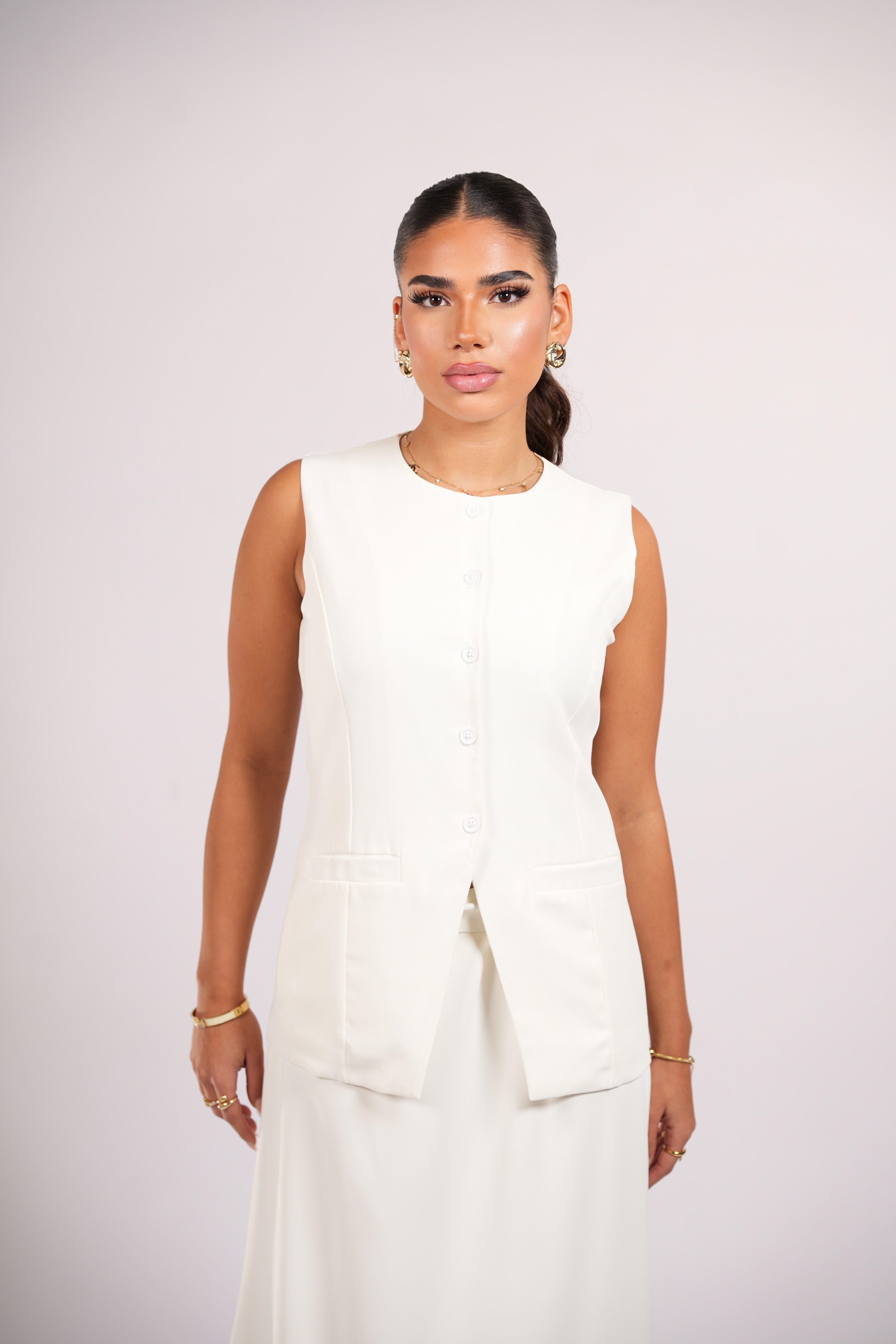 old vienna vest - white