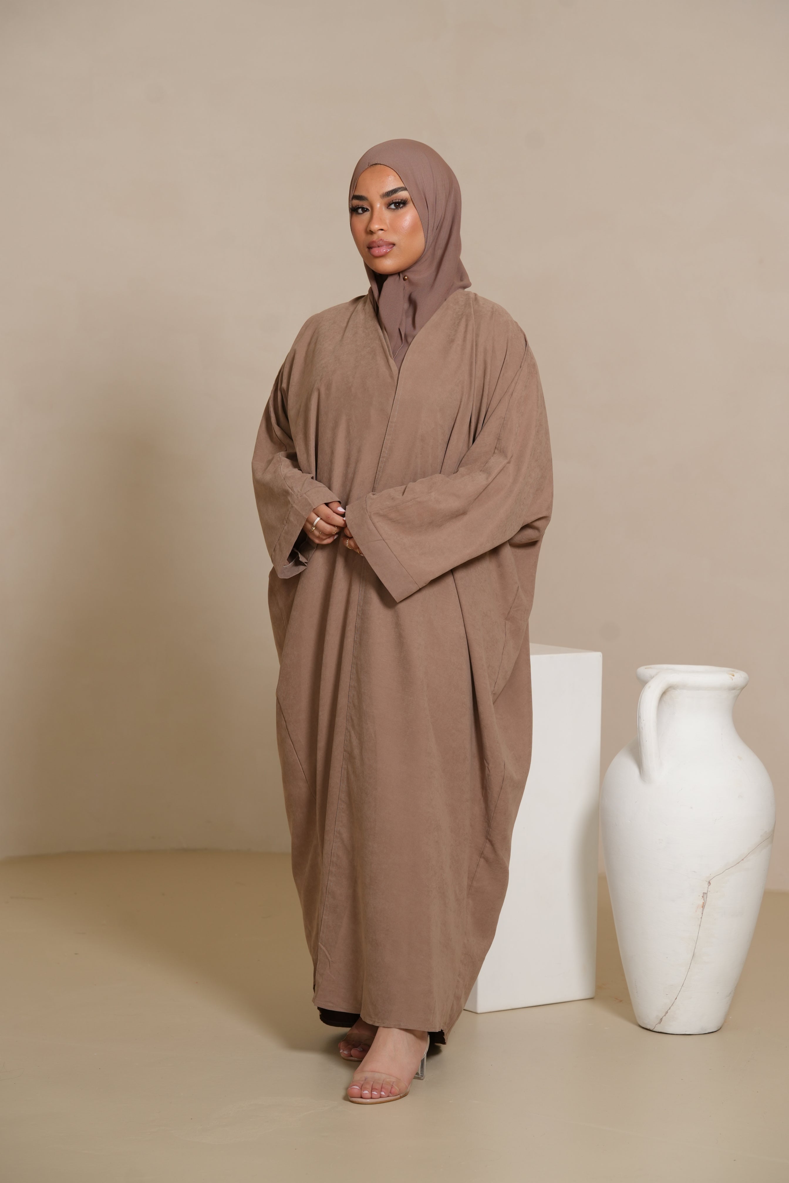 Velvet Daily Abaya - Sand
