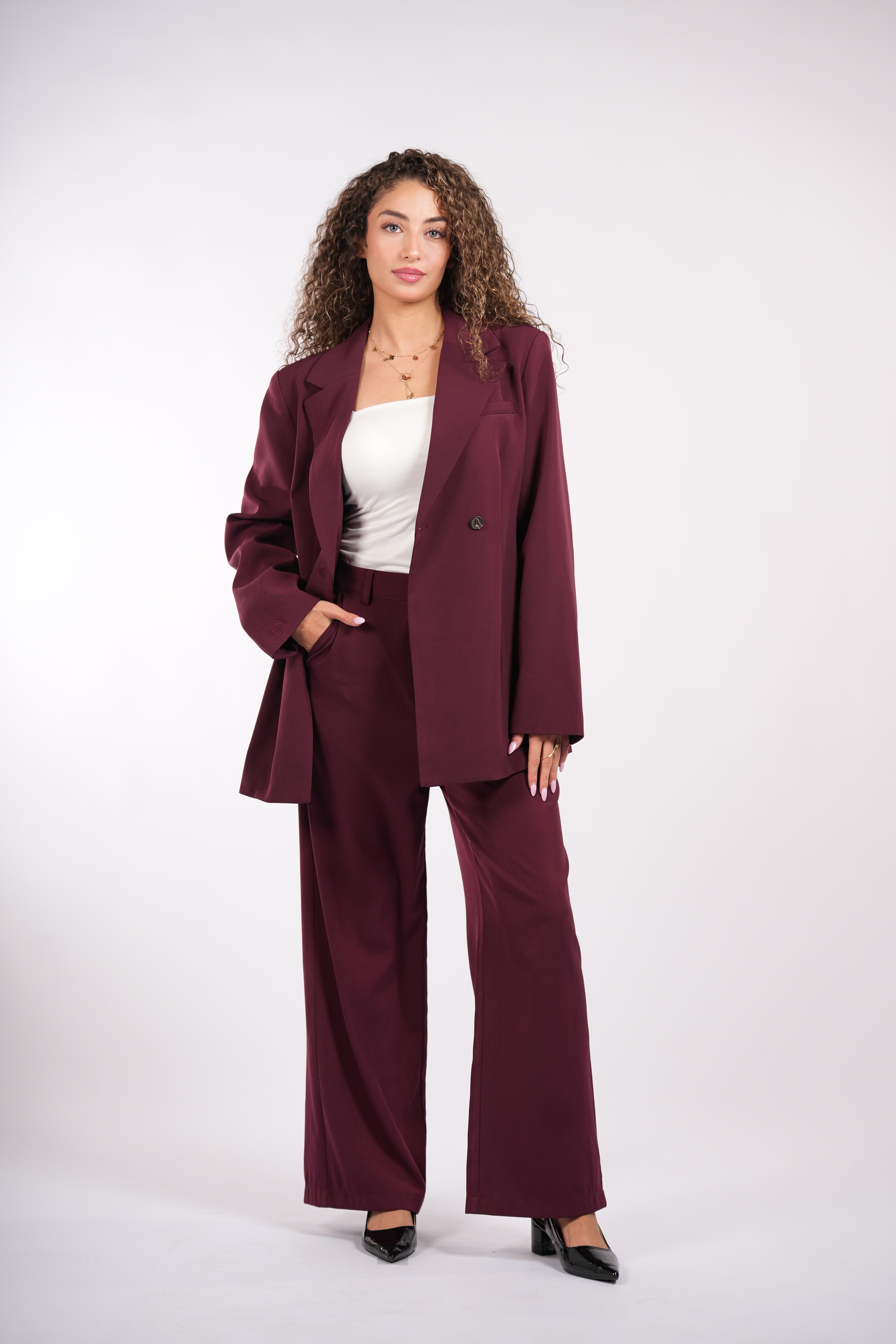the noble pants - burgundy
