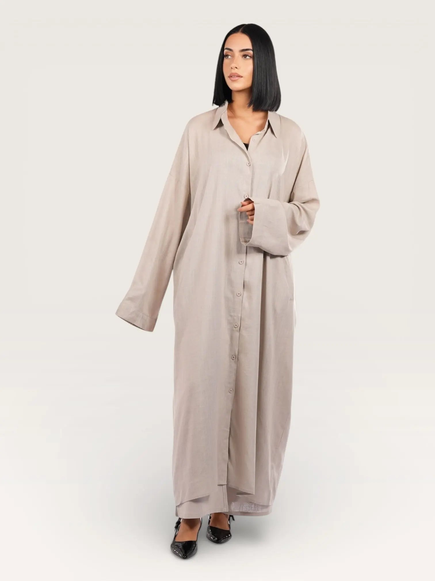 palma linen set - coata cream