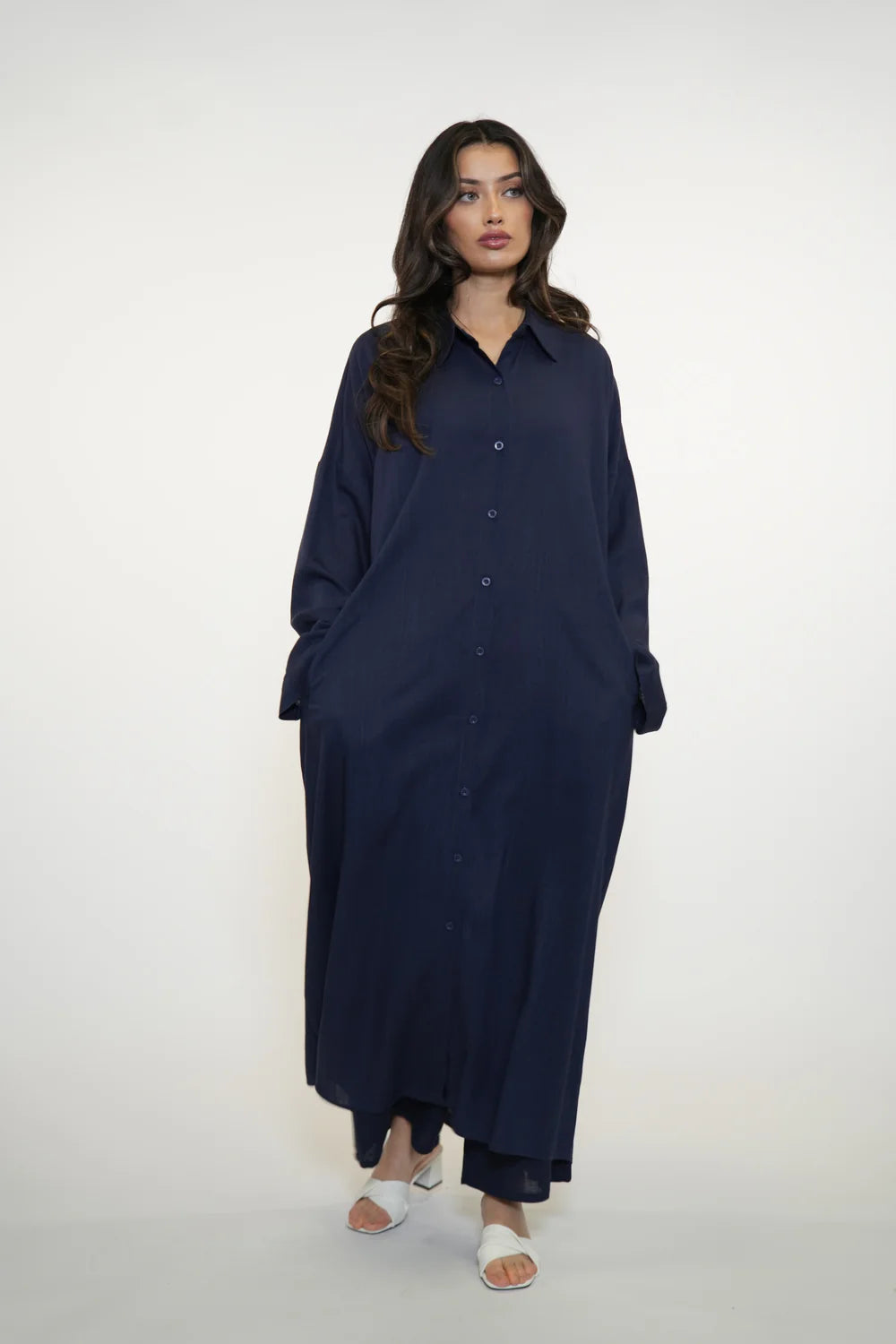 PALMA LINEN SET - NAVY