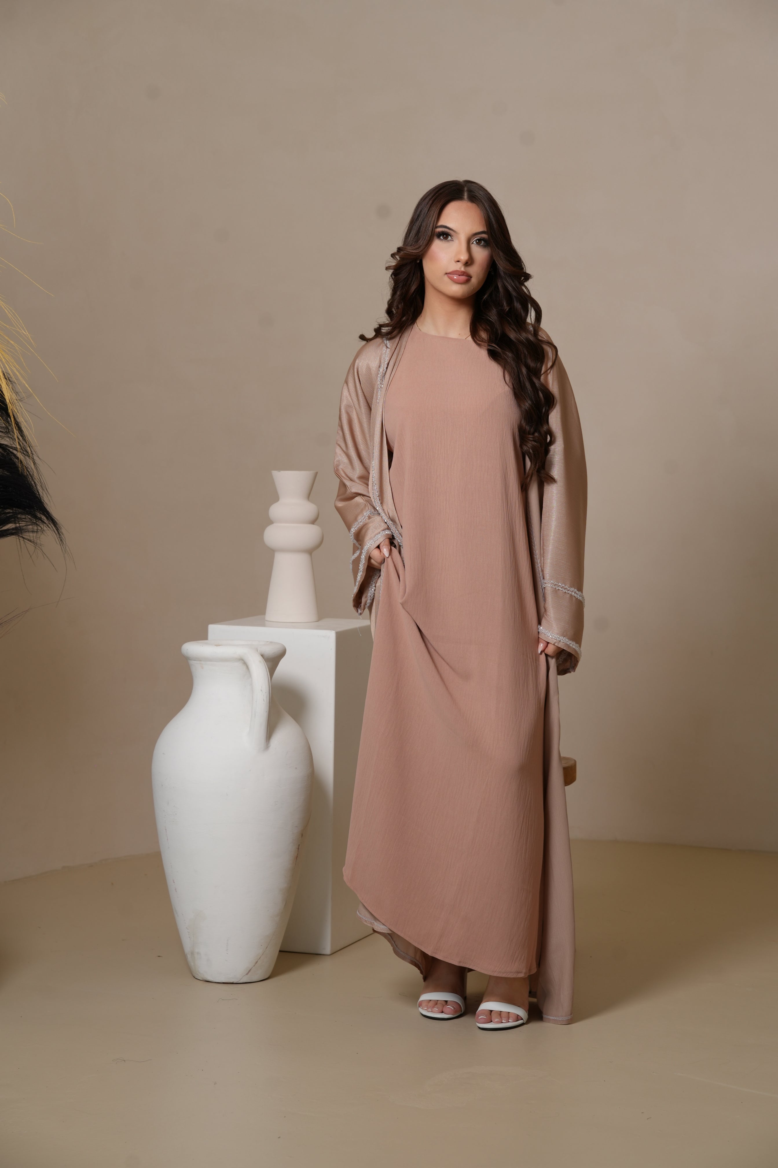 Brightstone shine Abaya -  Rose Gold