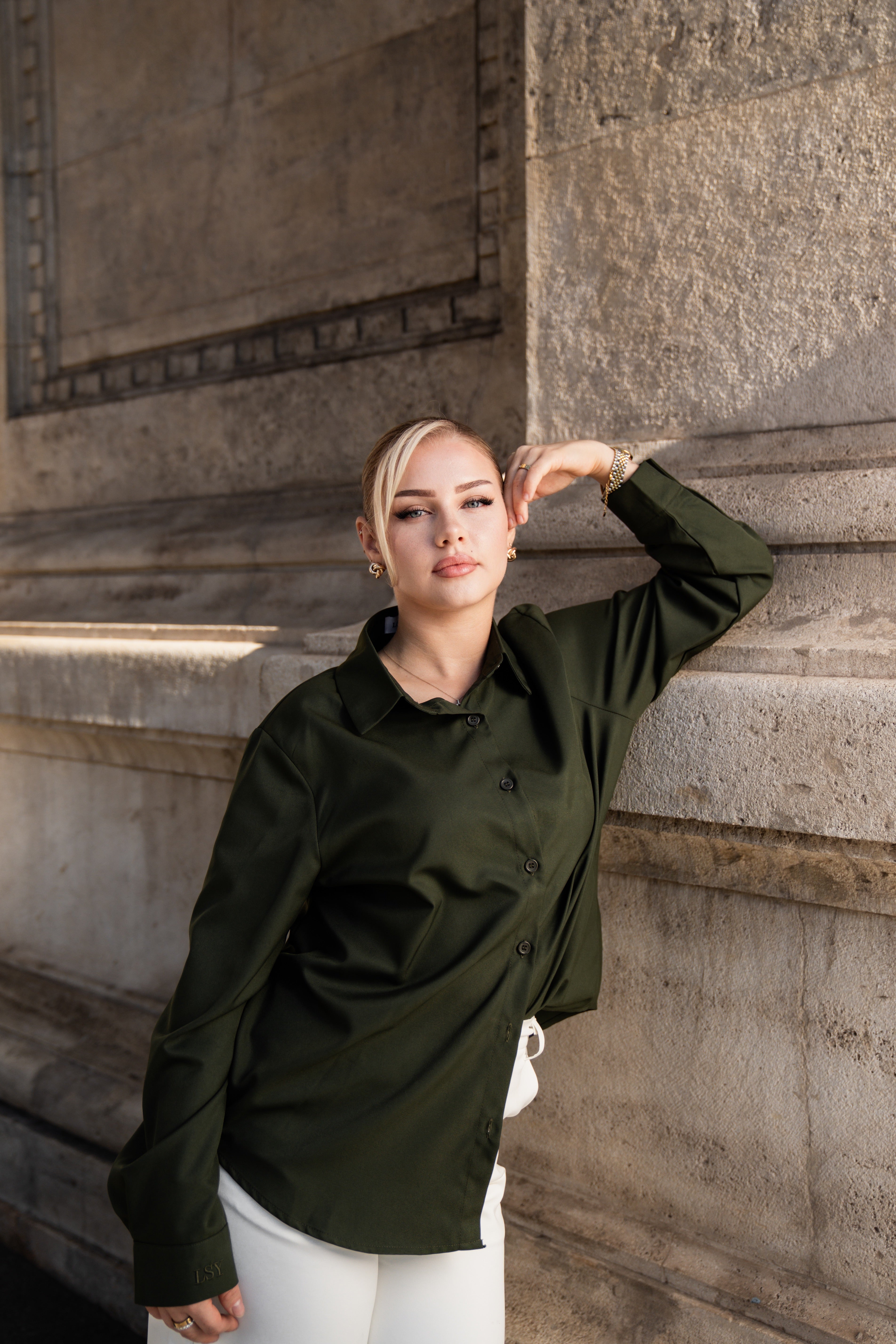 timeless blouse - khaki green