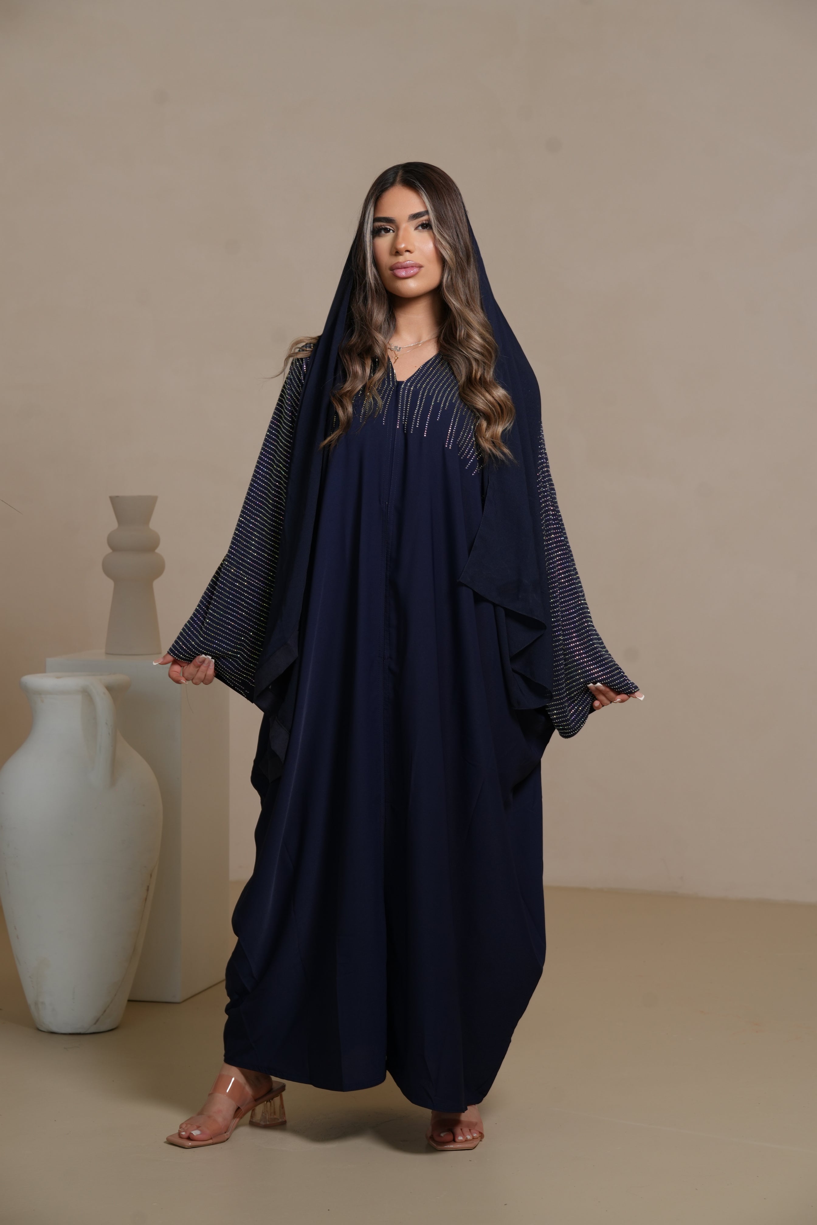 DXB Glitter Abaya - Royal Blue