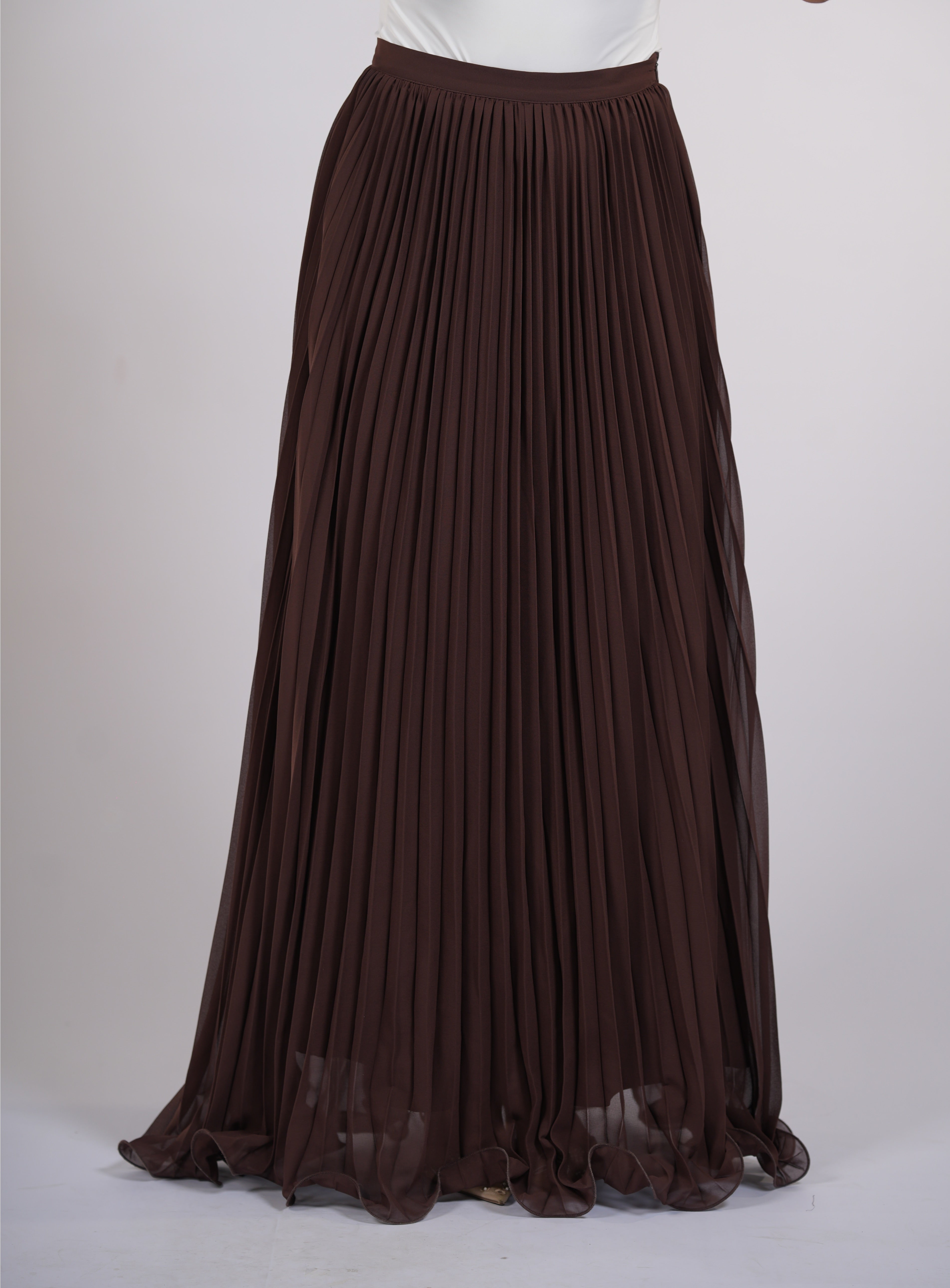 plisse skirt - dark brown