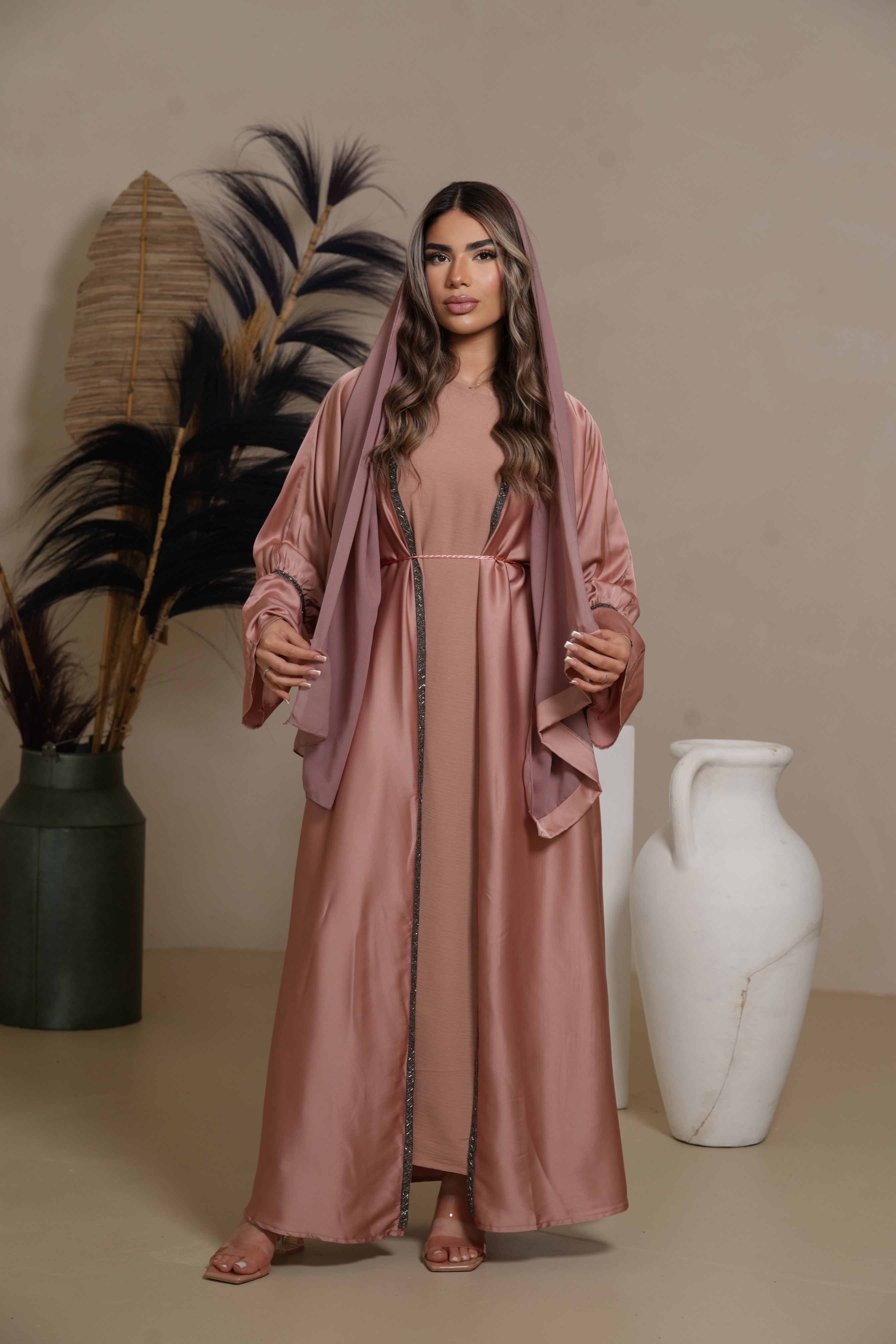 Blackstone Glamour Abaya - Almond