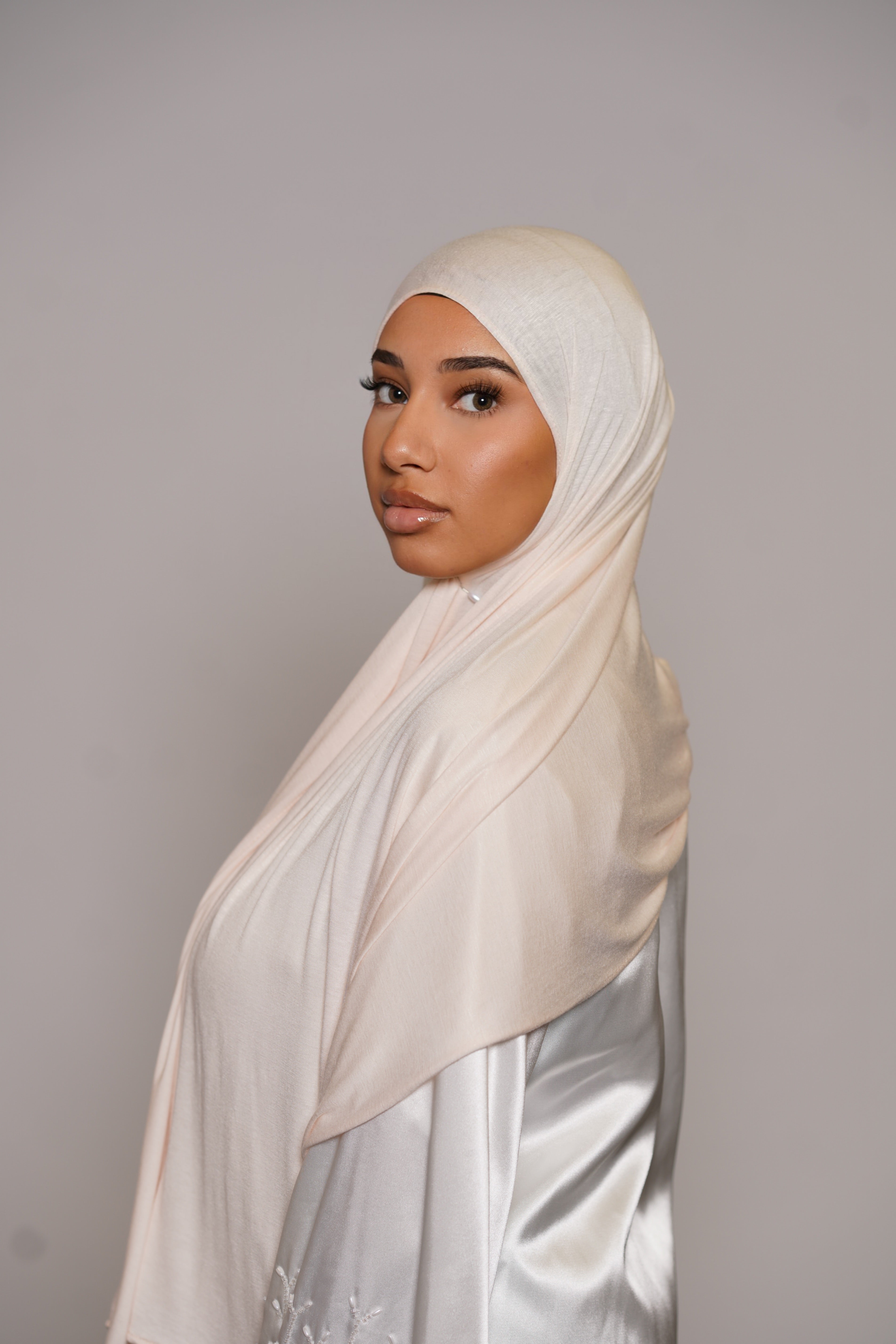 Bamboo Jersey - apricot white