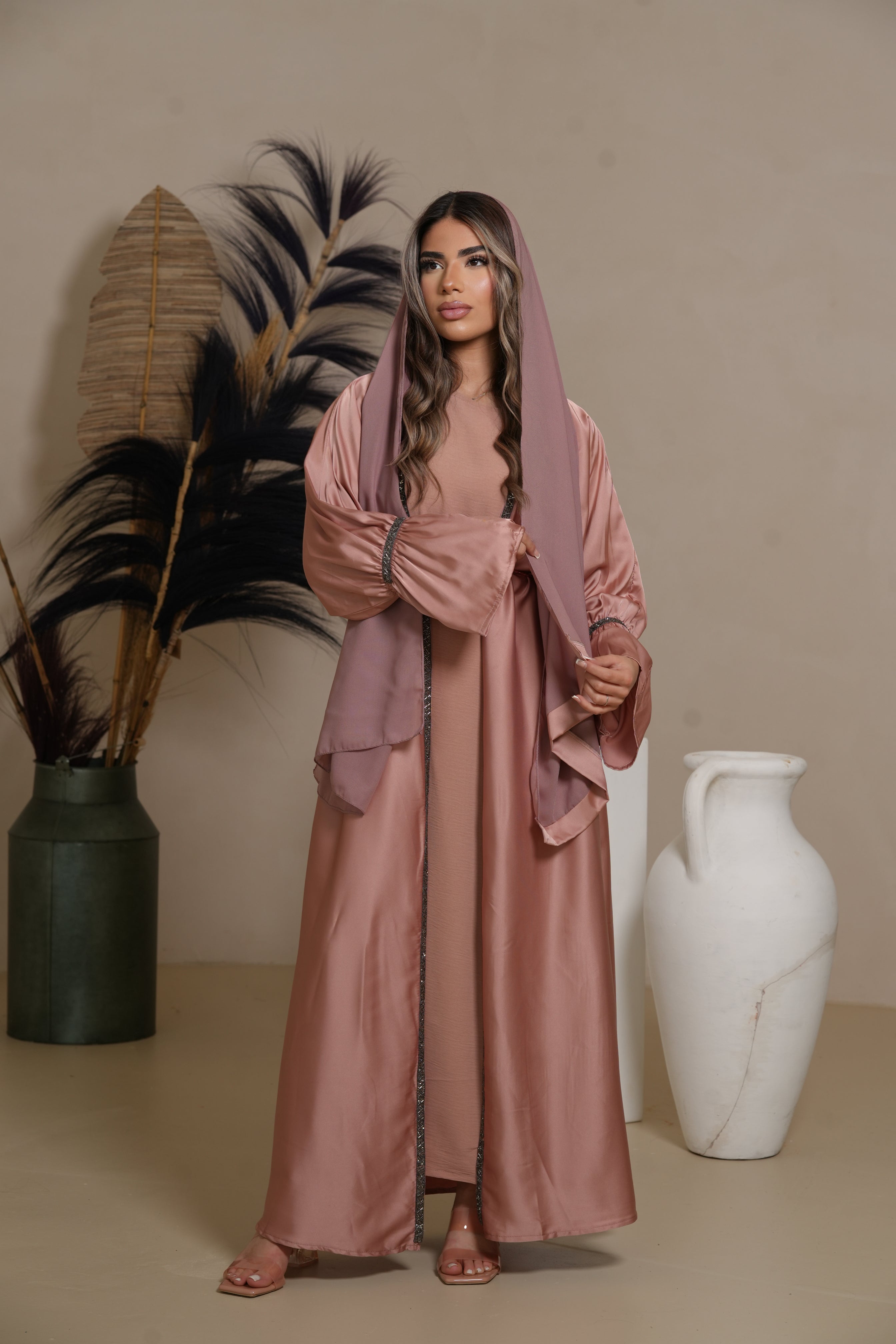 Blackstone Glamour Abaya - Almond
