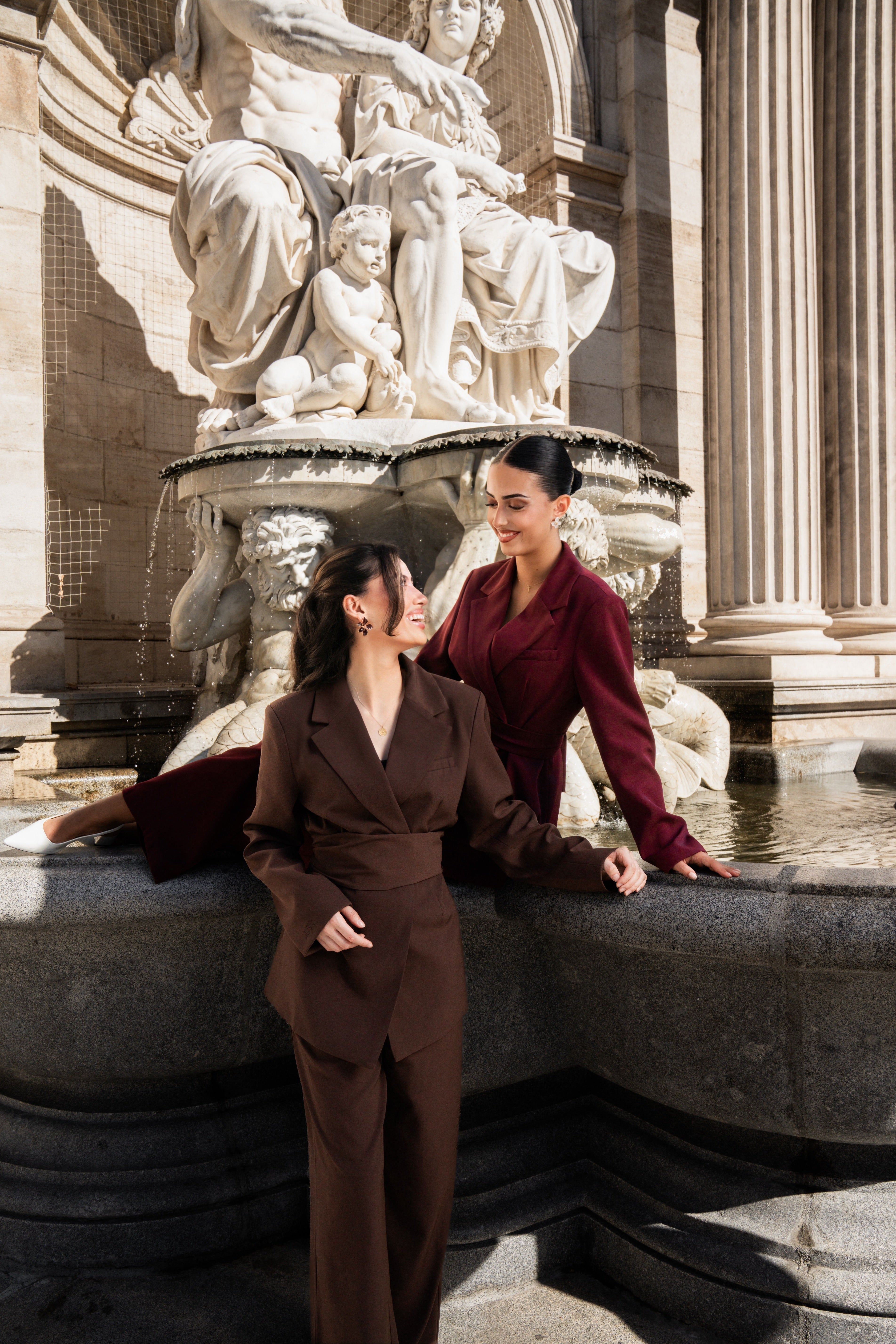 the noble belted blazer - mocca mousse