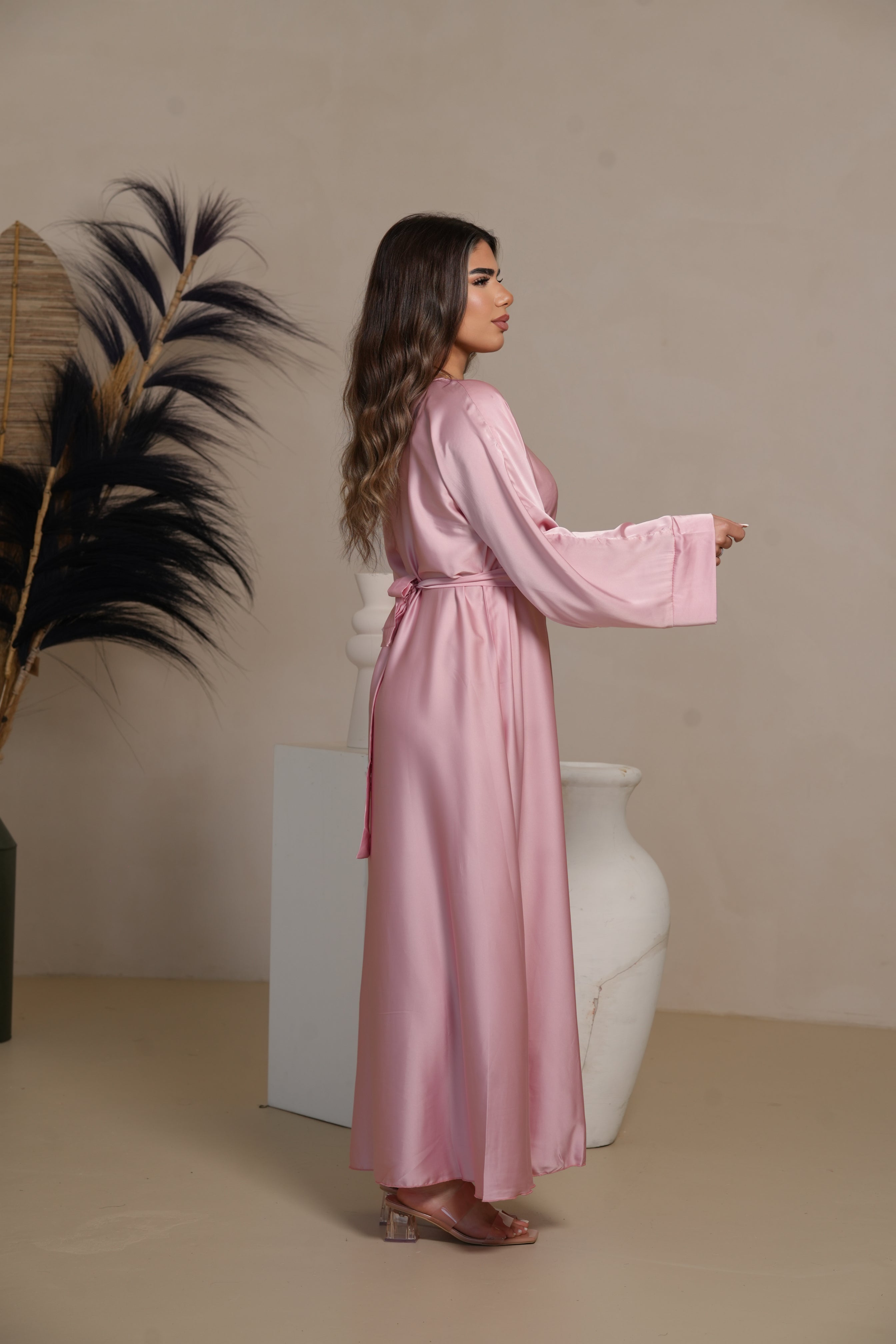 DXB Satin Abaya - Barbie