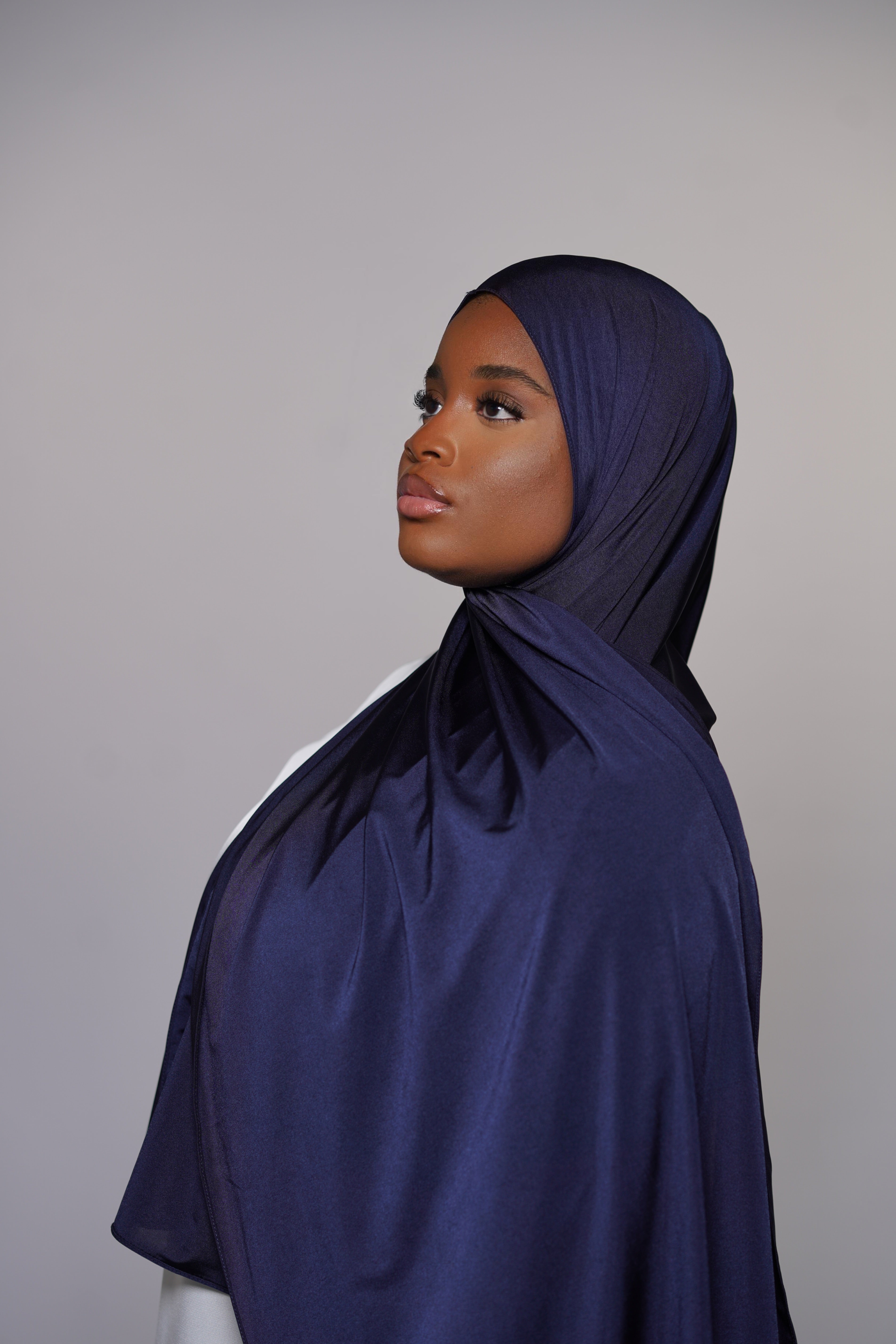 Satin premium jersey - marina blue