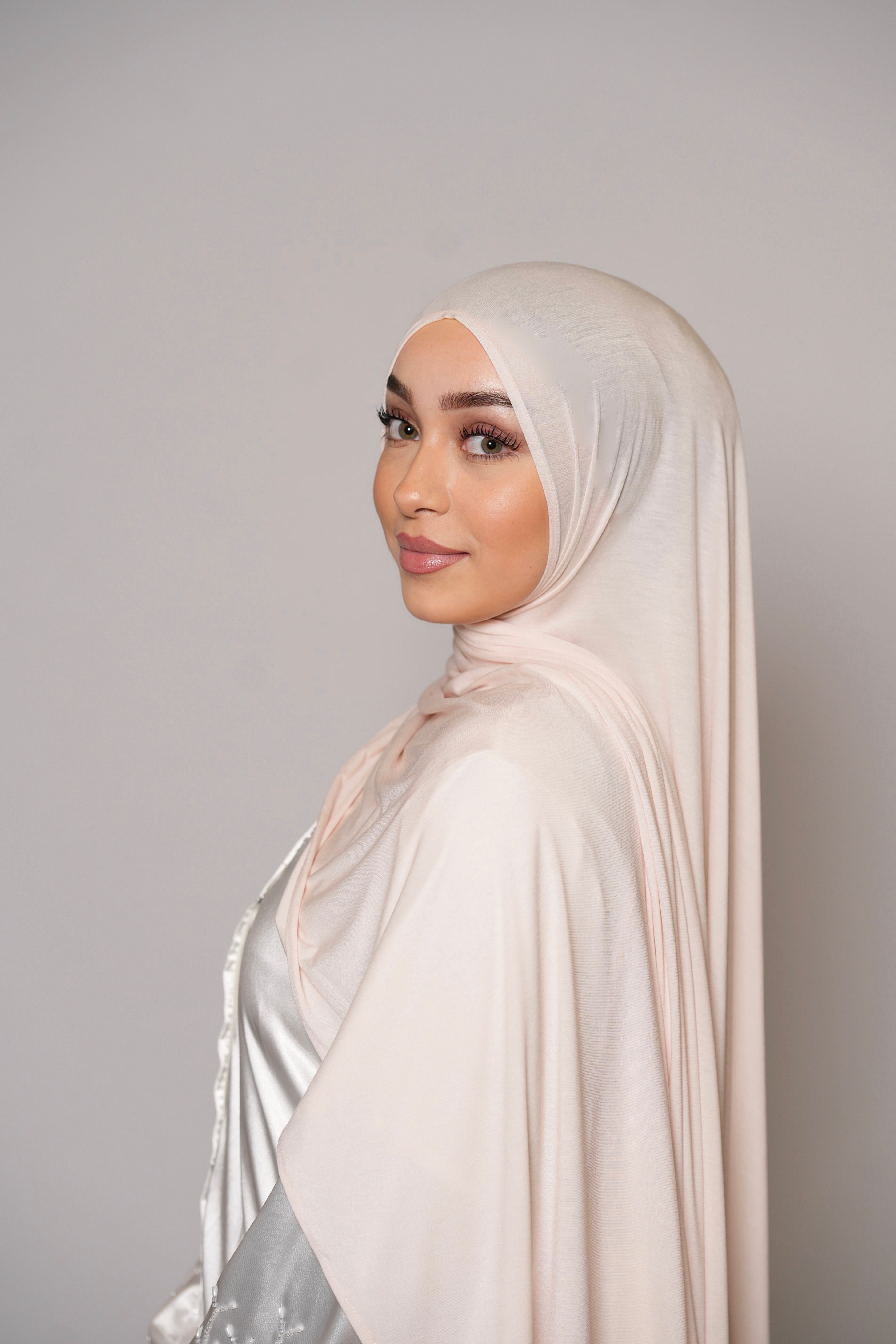 Premium Bamboo Jersey - apricot white
