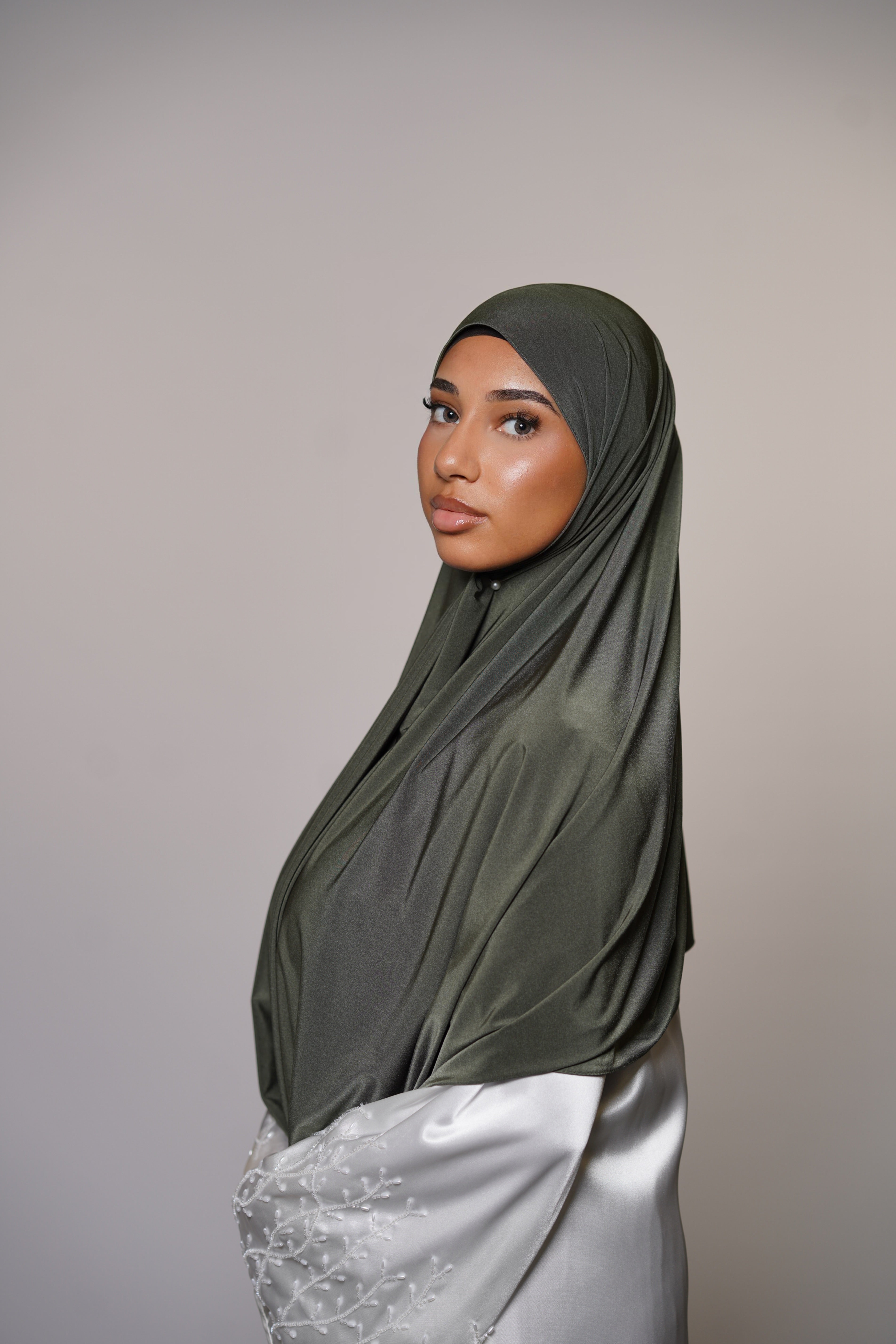 Satin Premium Jersey - khaki green
