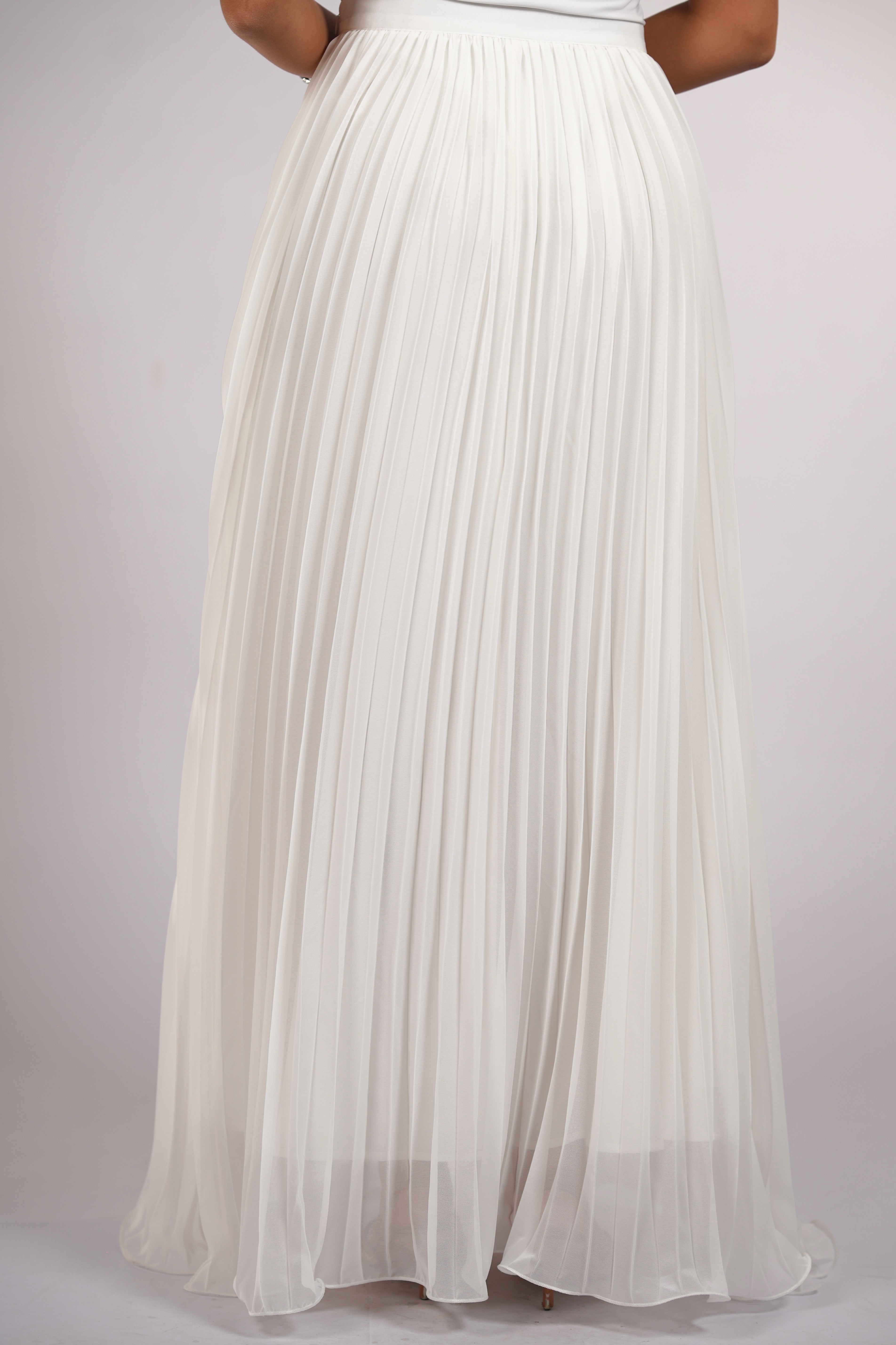 plisse skirt - white