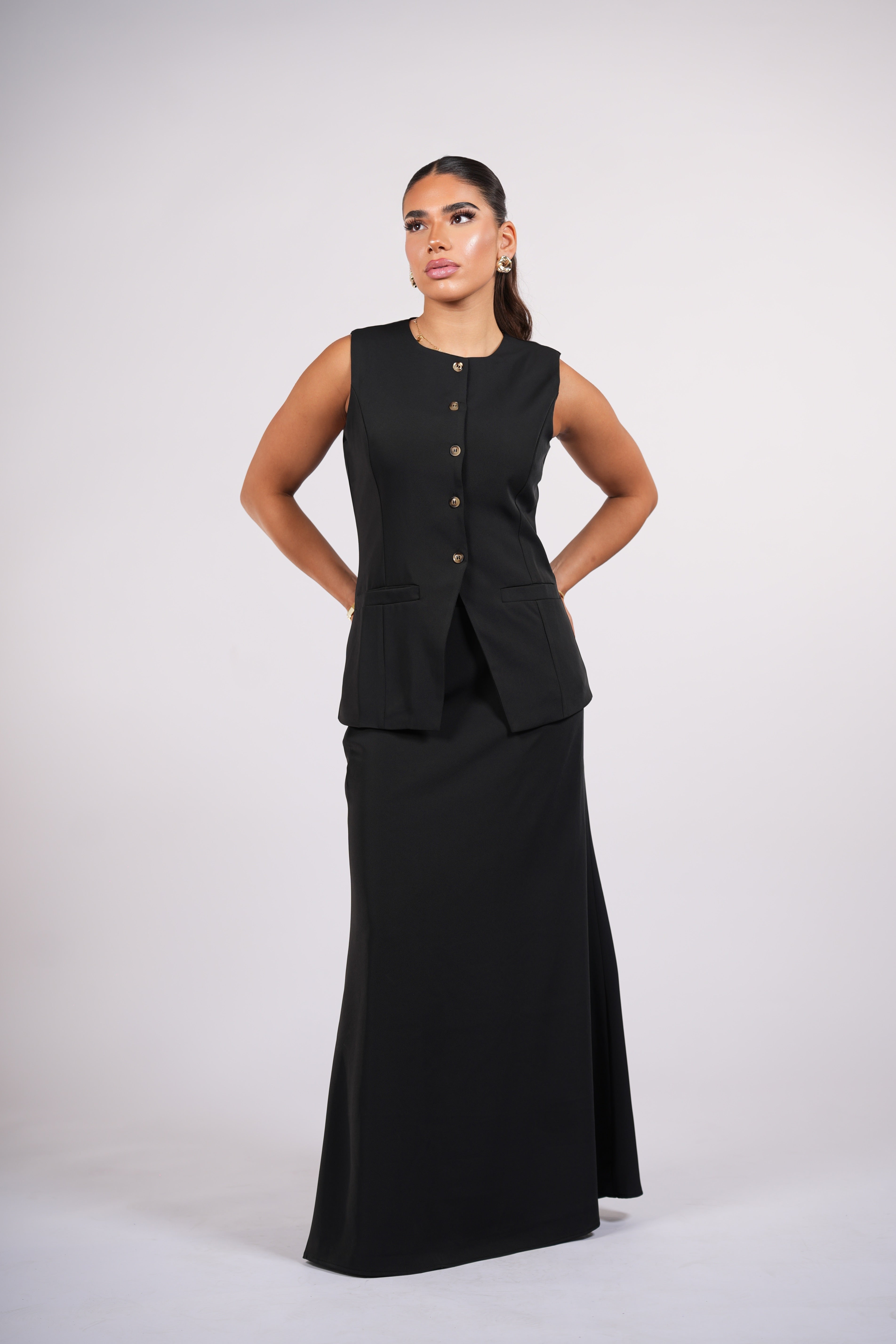 old vienna vest - black