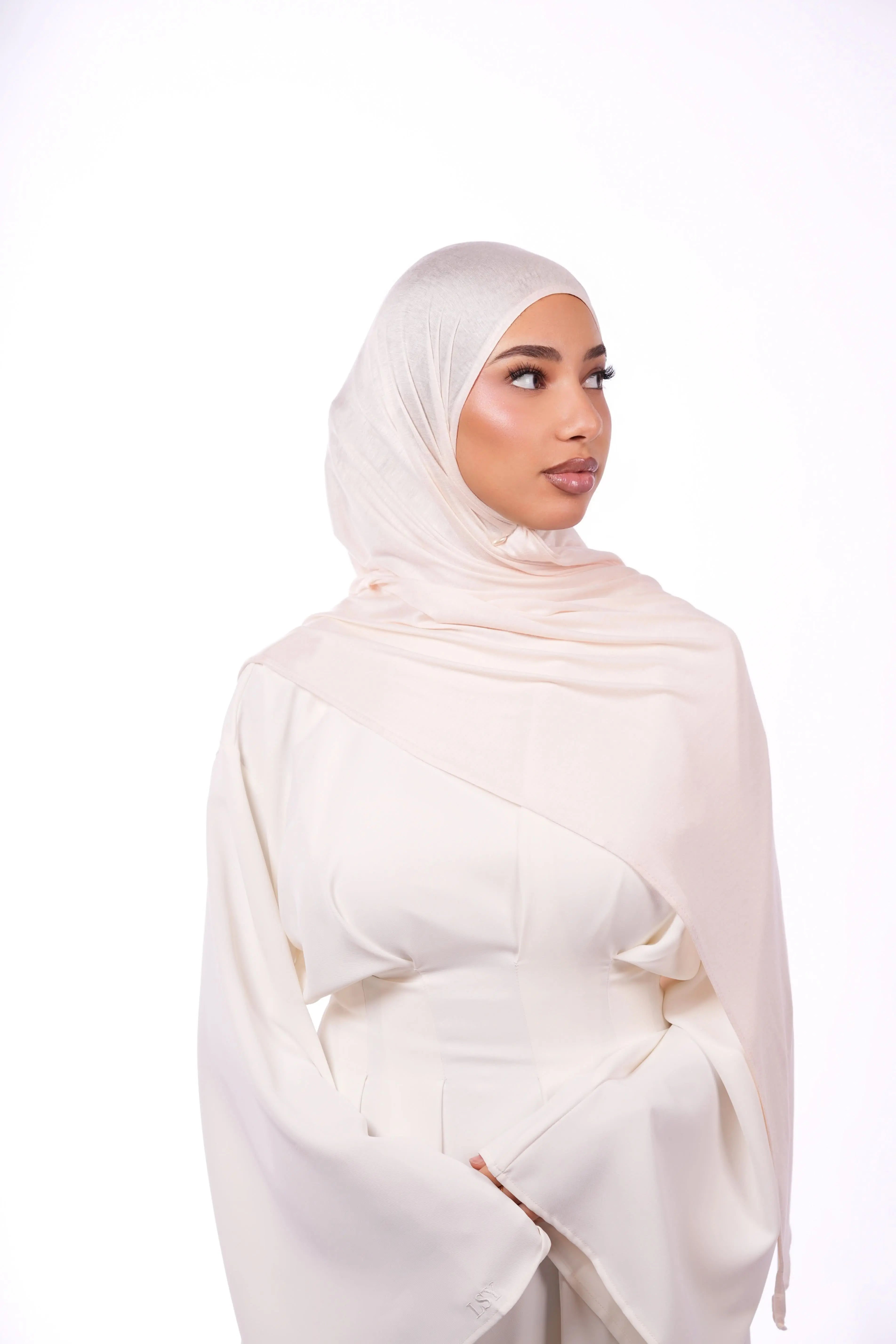 Bamboo Jersey - apricot white