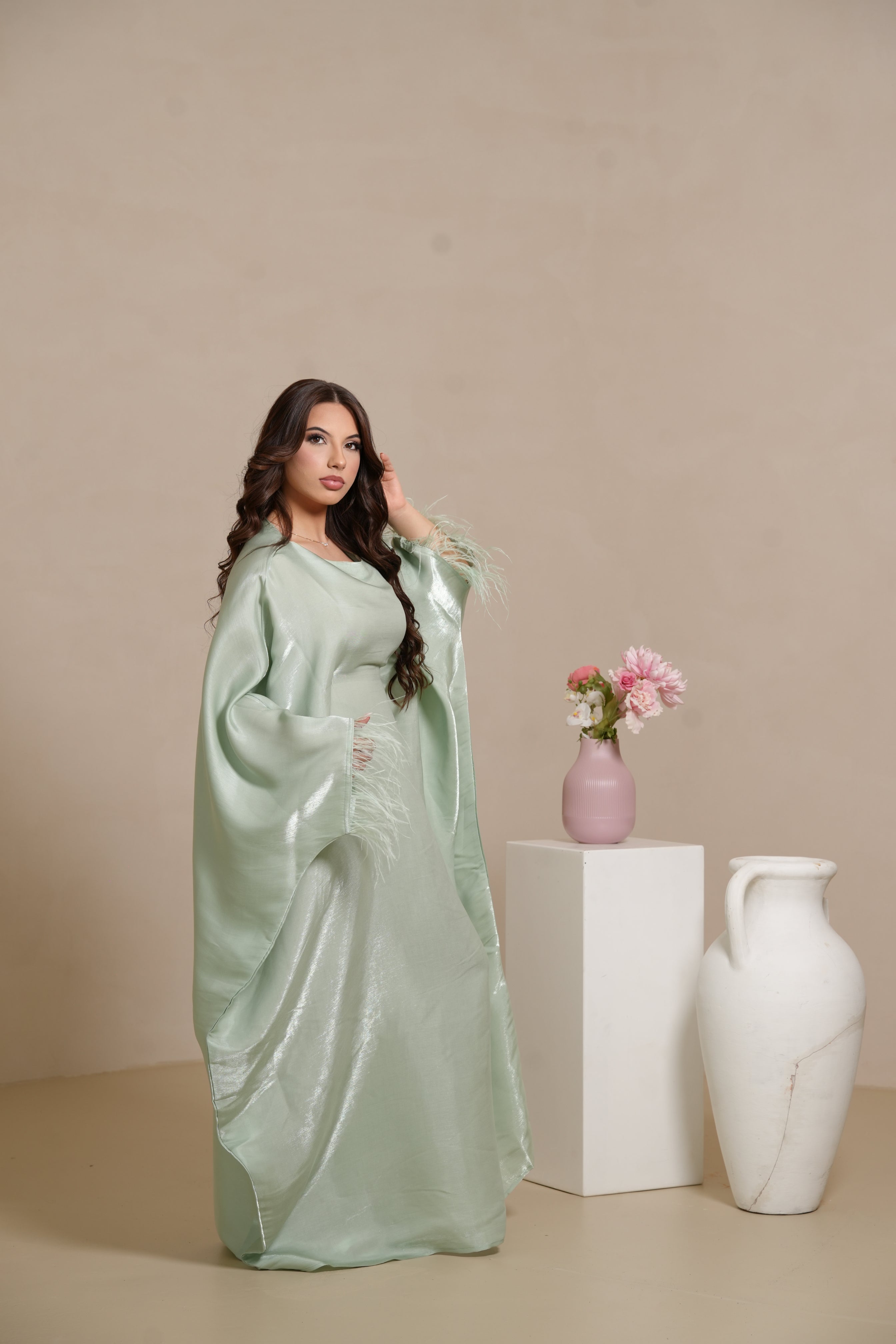 DXB Farasha Abaya - pistachio