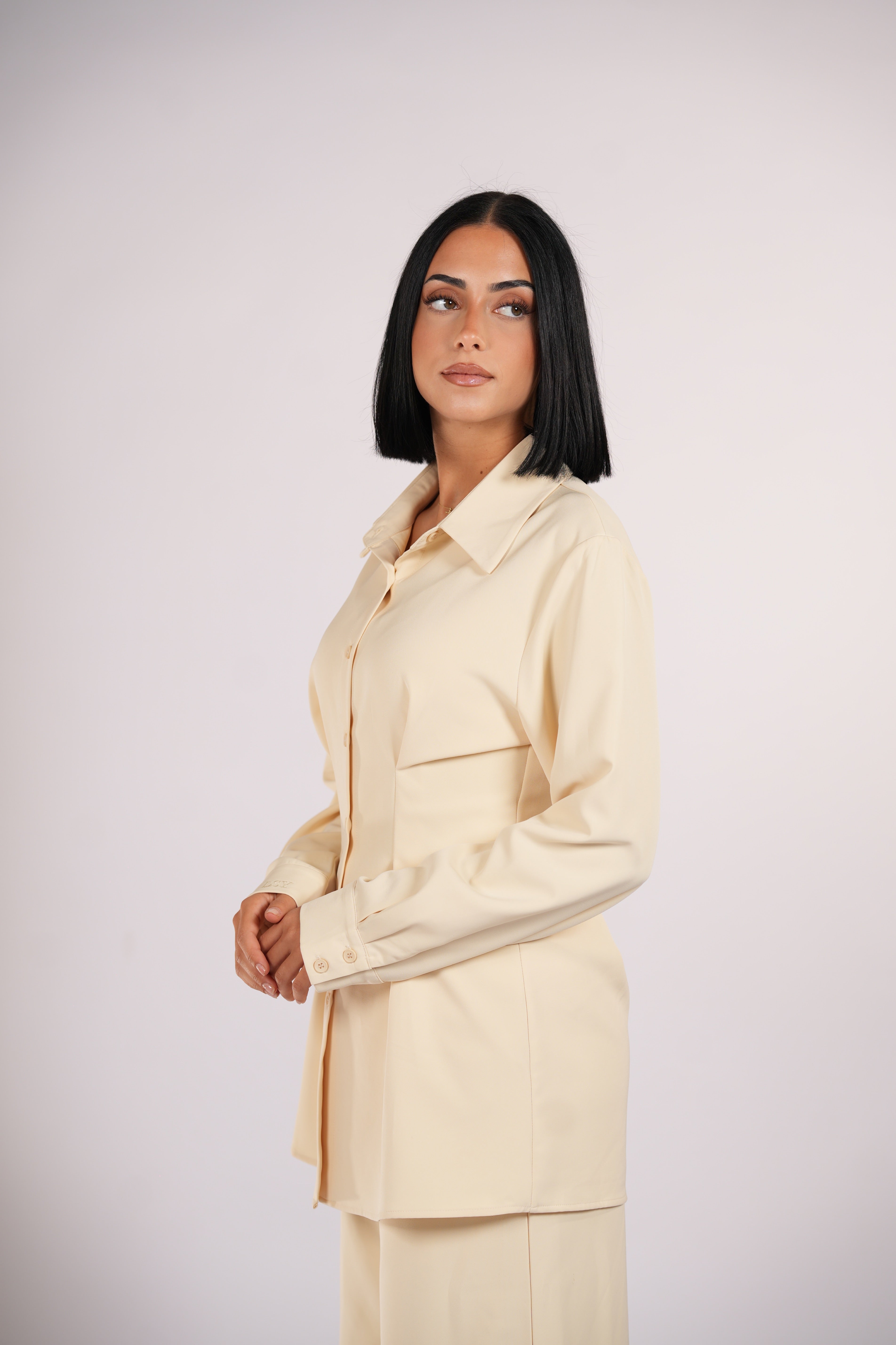 corset blouse - butter yellow