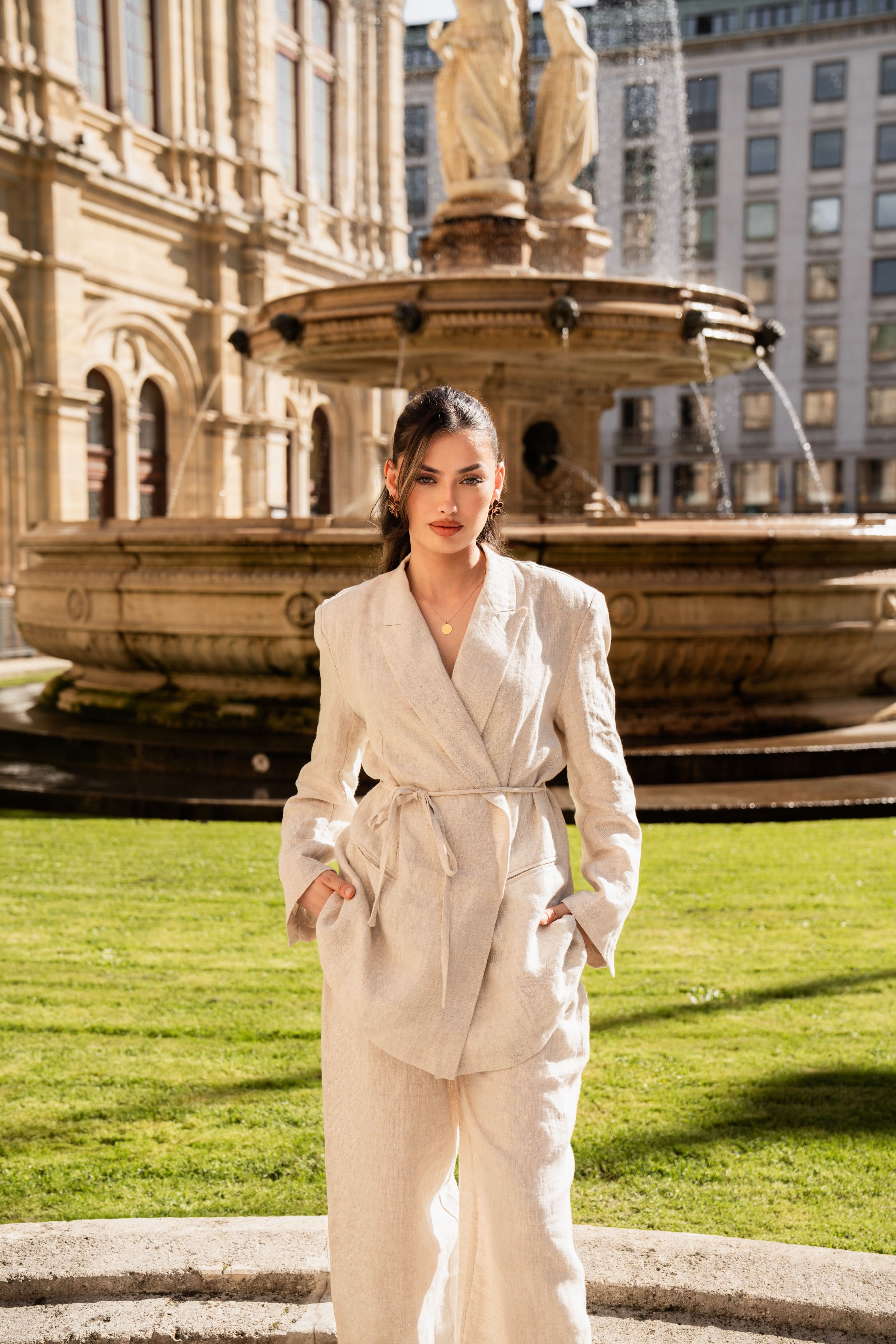 the premium linen blazer