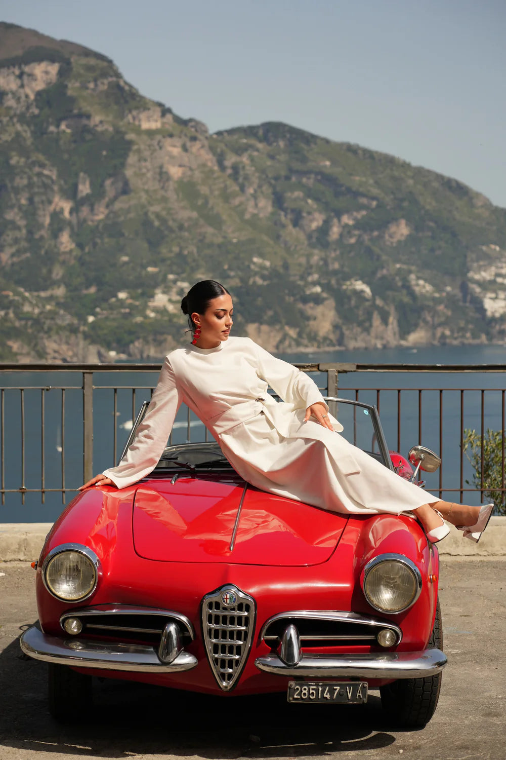 AMALFI LINEN DRESS - WHITE
