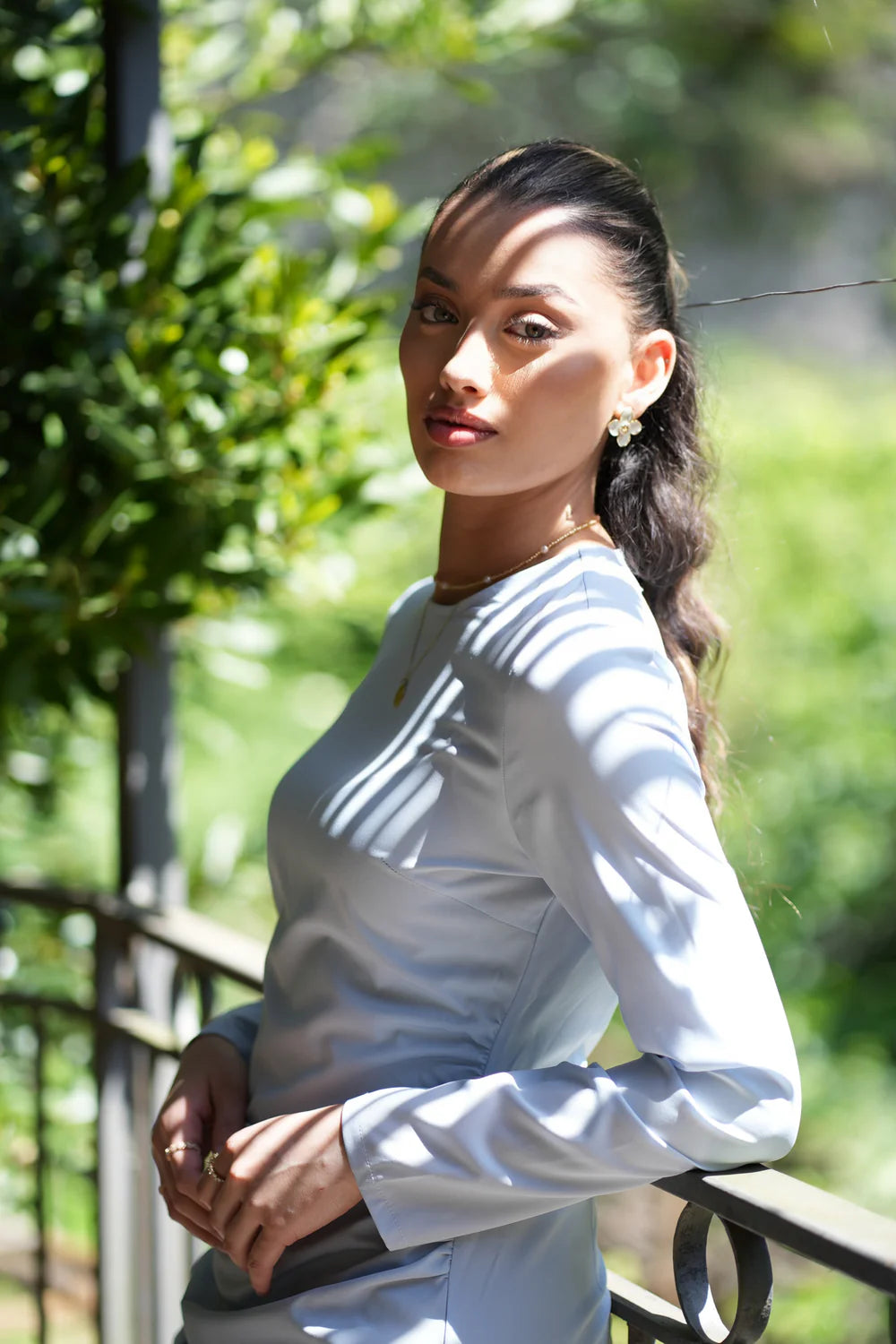 ROMANCE RUFFLE DRESS - CAPRI SKY