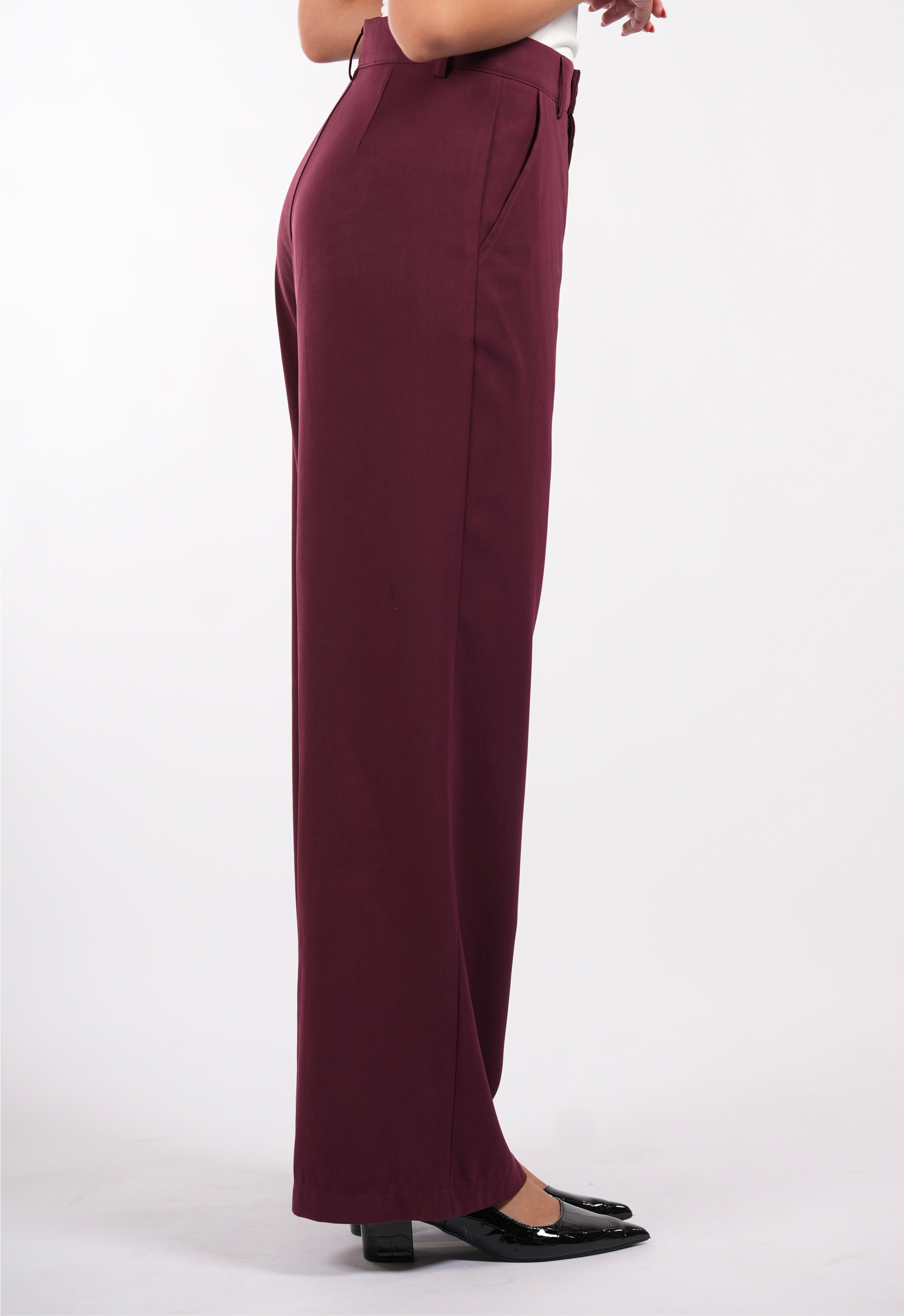 the noble pants - burgundy