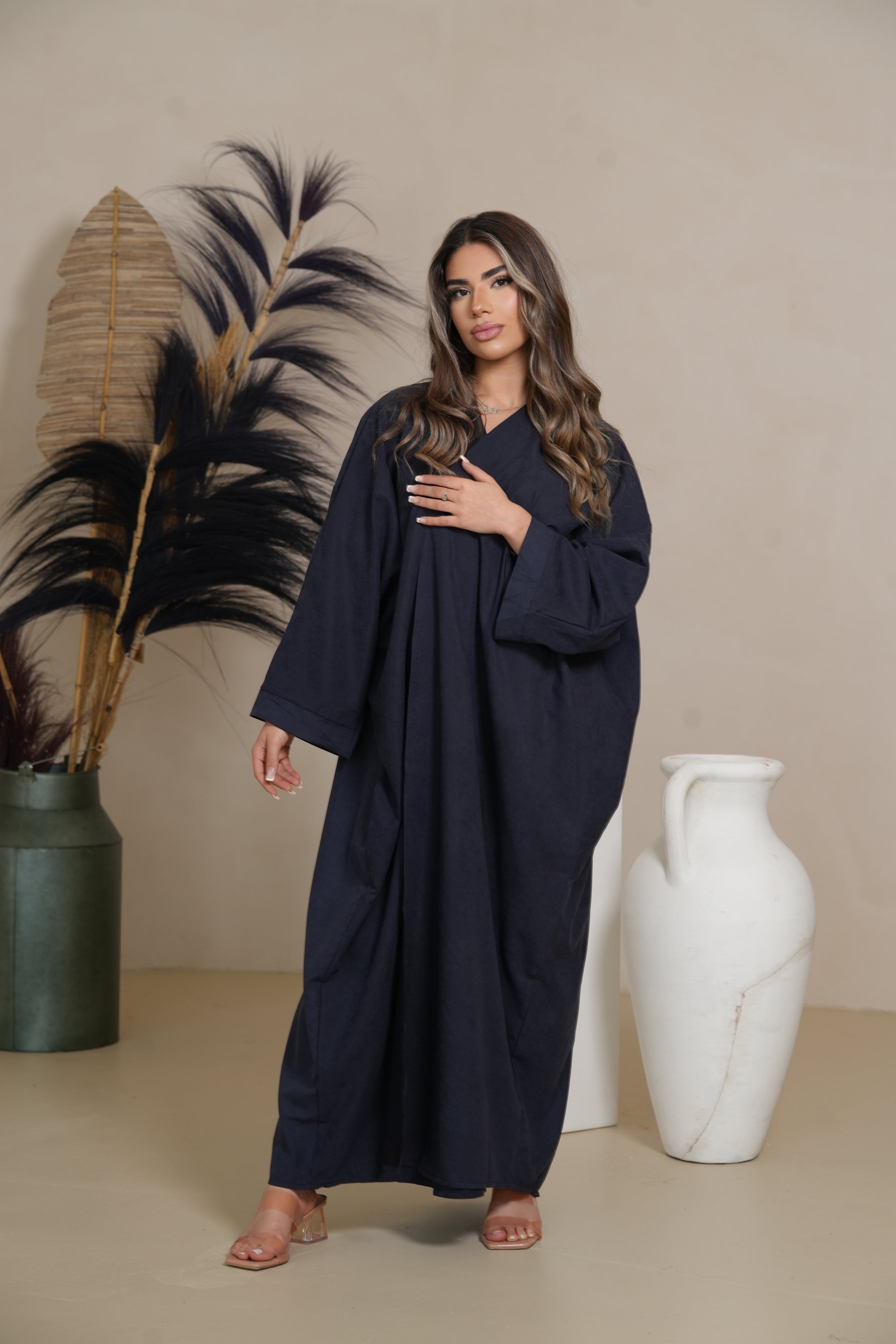Velvet Daily Abaya - Dark Blue