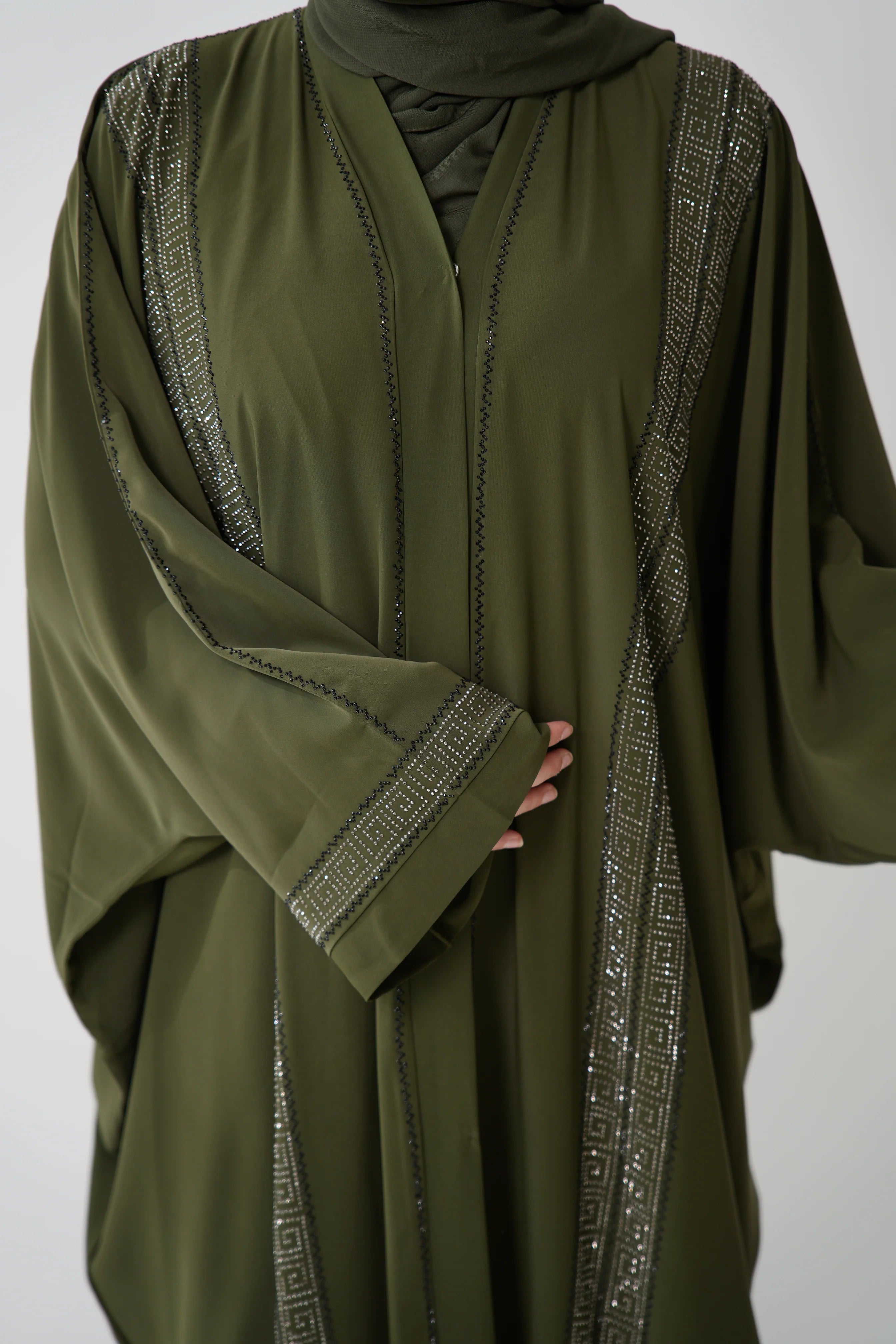 Emirate abaya - Khaki Green