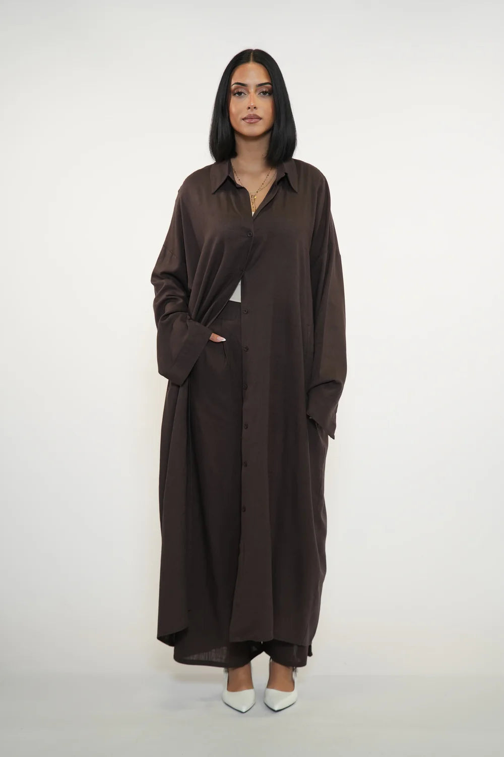 PALMA LINEN SET - ESPRESSO