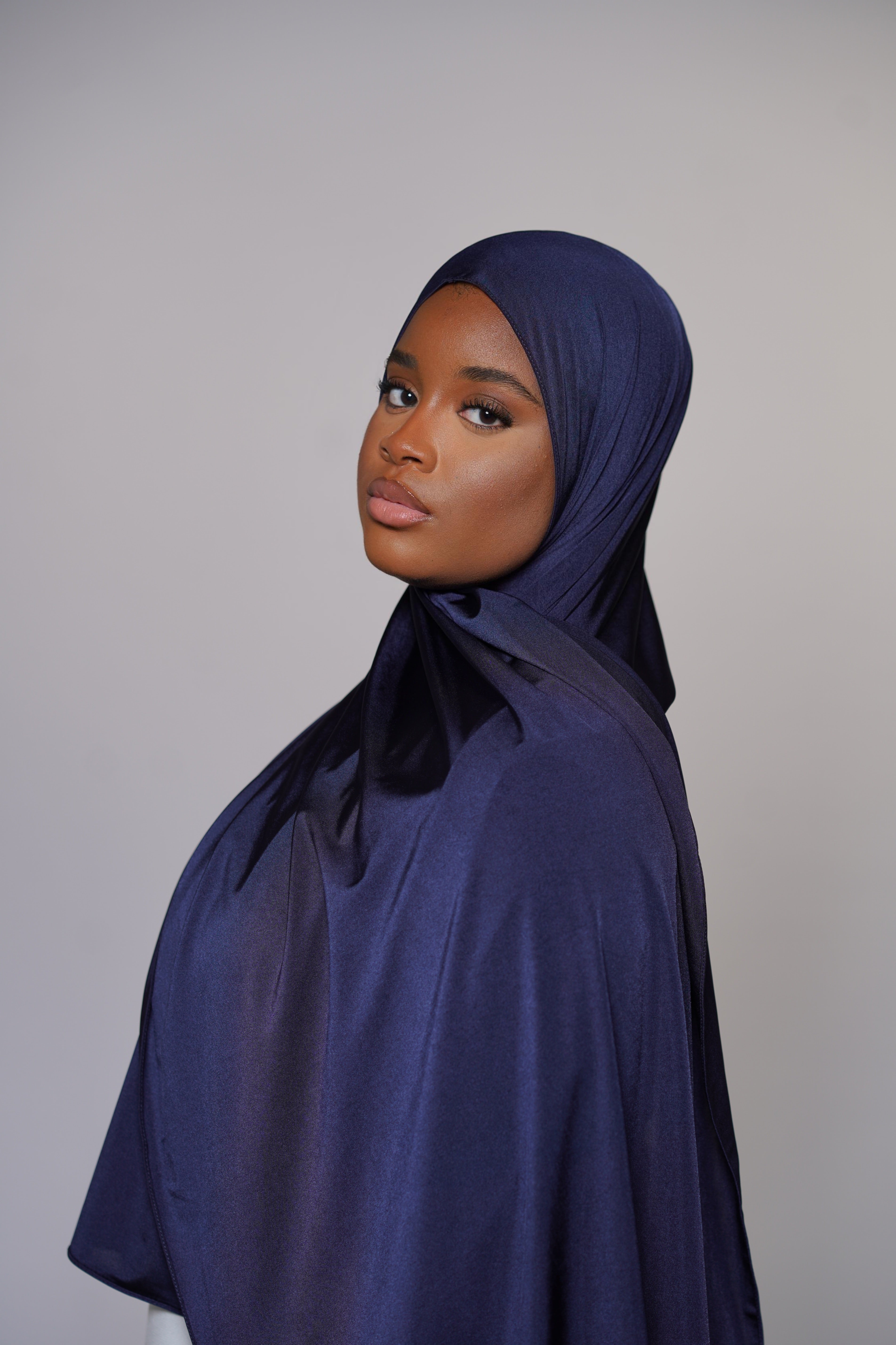 Satin premium jersey - marina blue