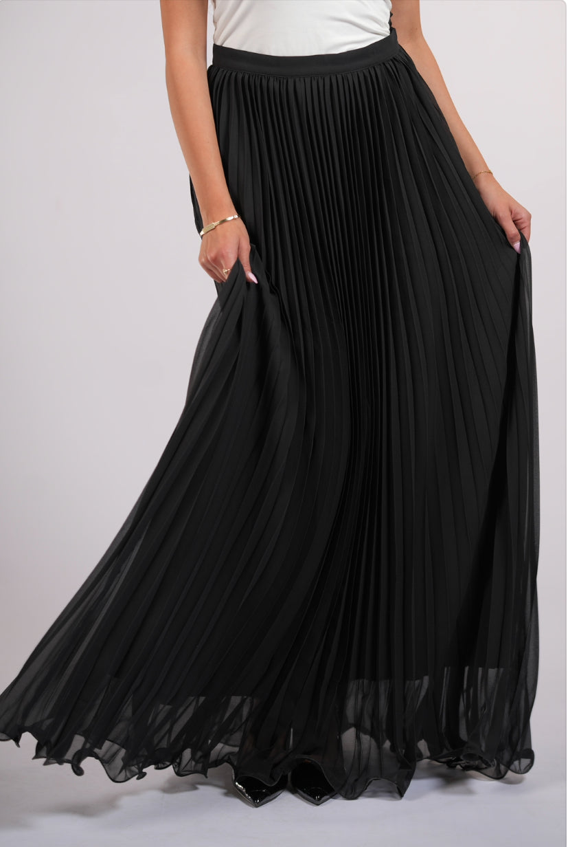 plisse skirt - black
