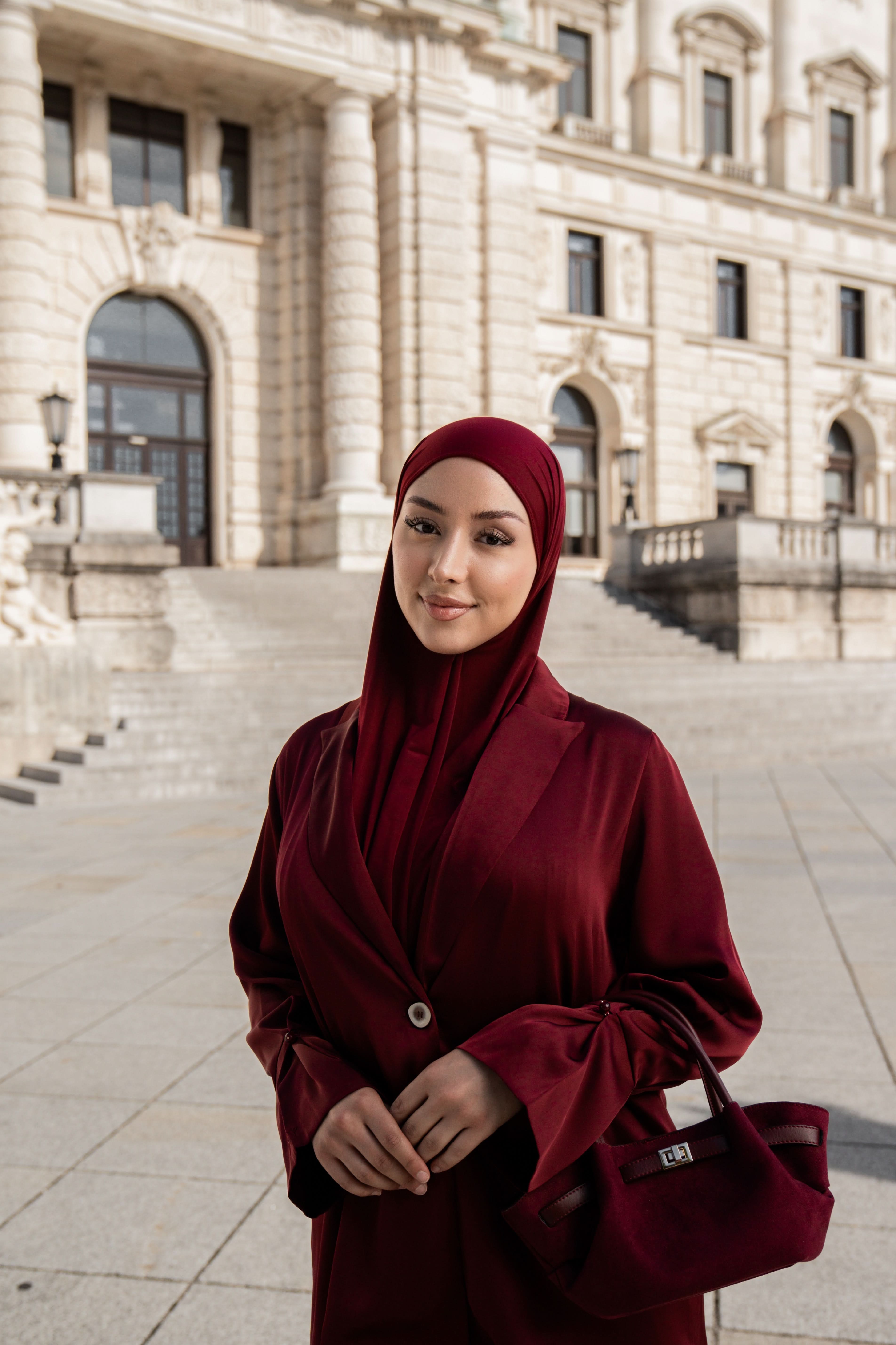 satin silk cardigan - bordeaux