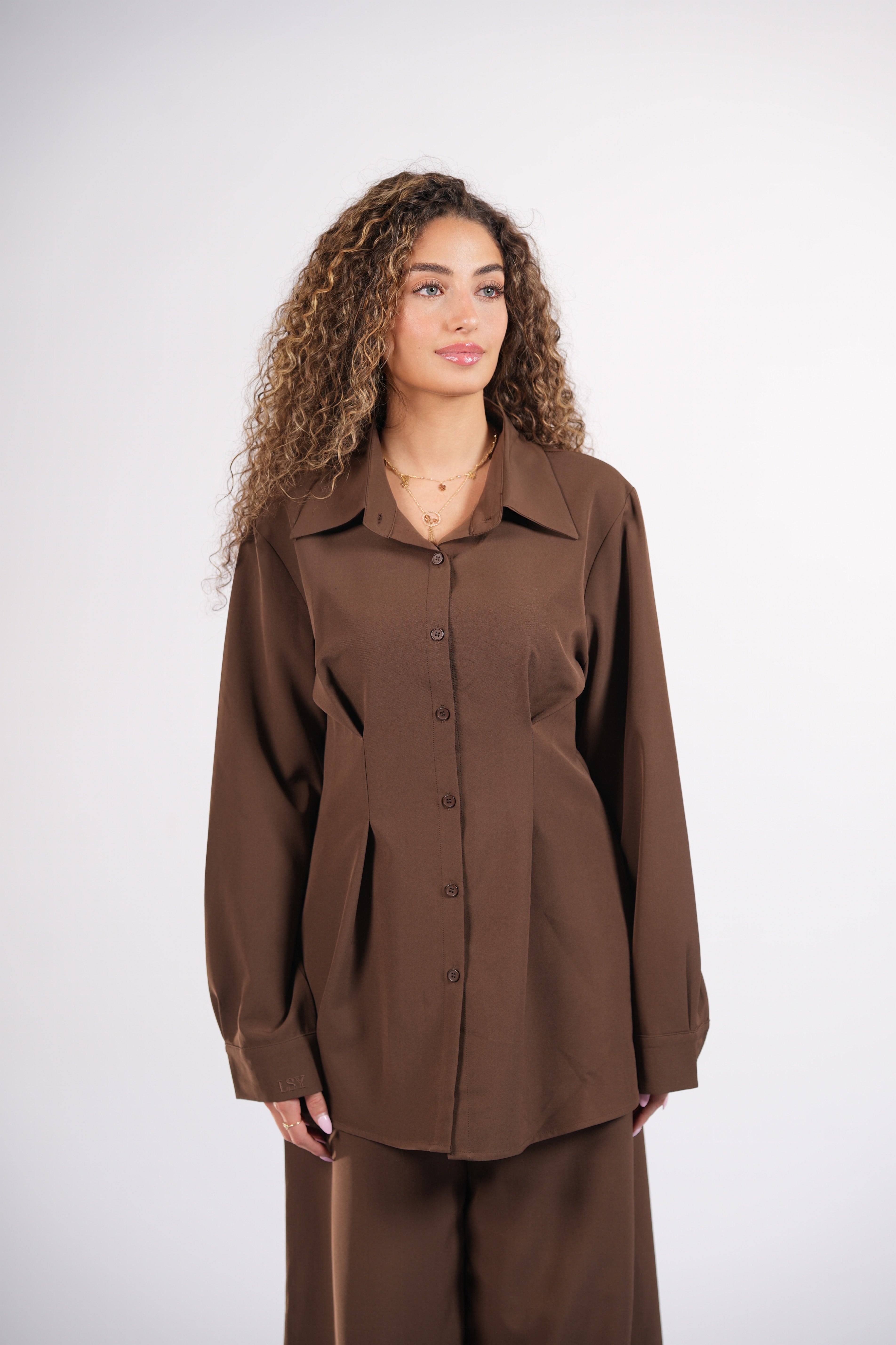corset blouse - espresso