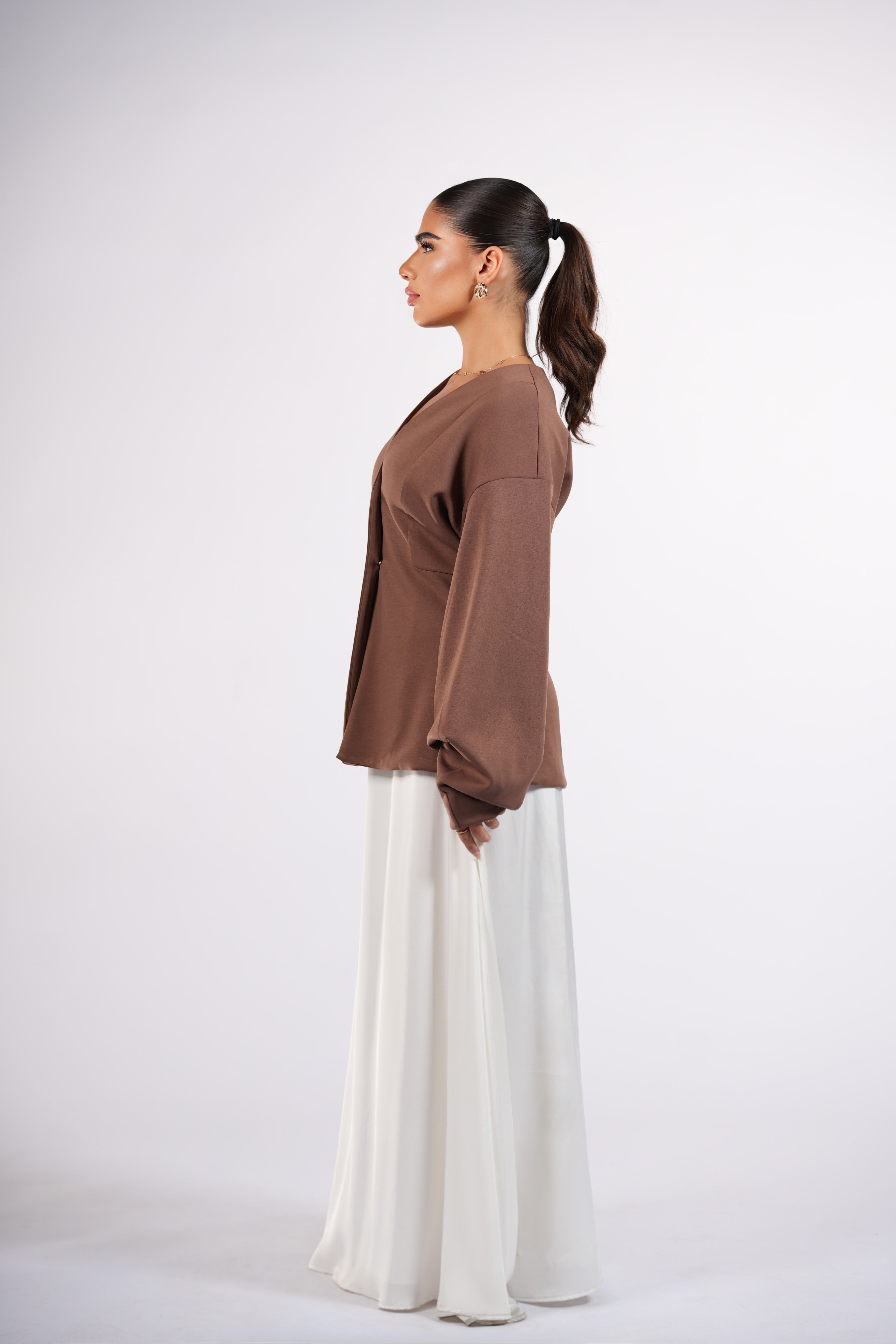 opera blazer - nude brown