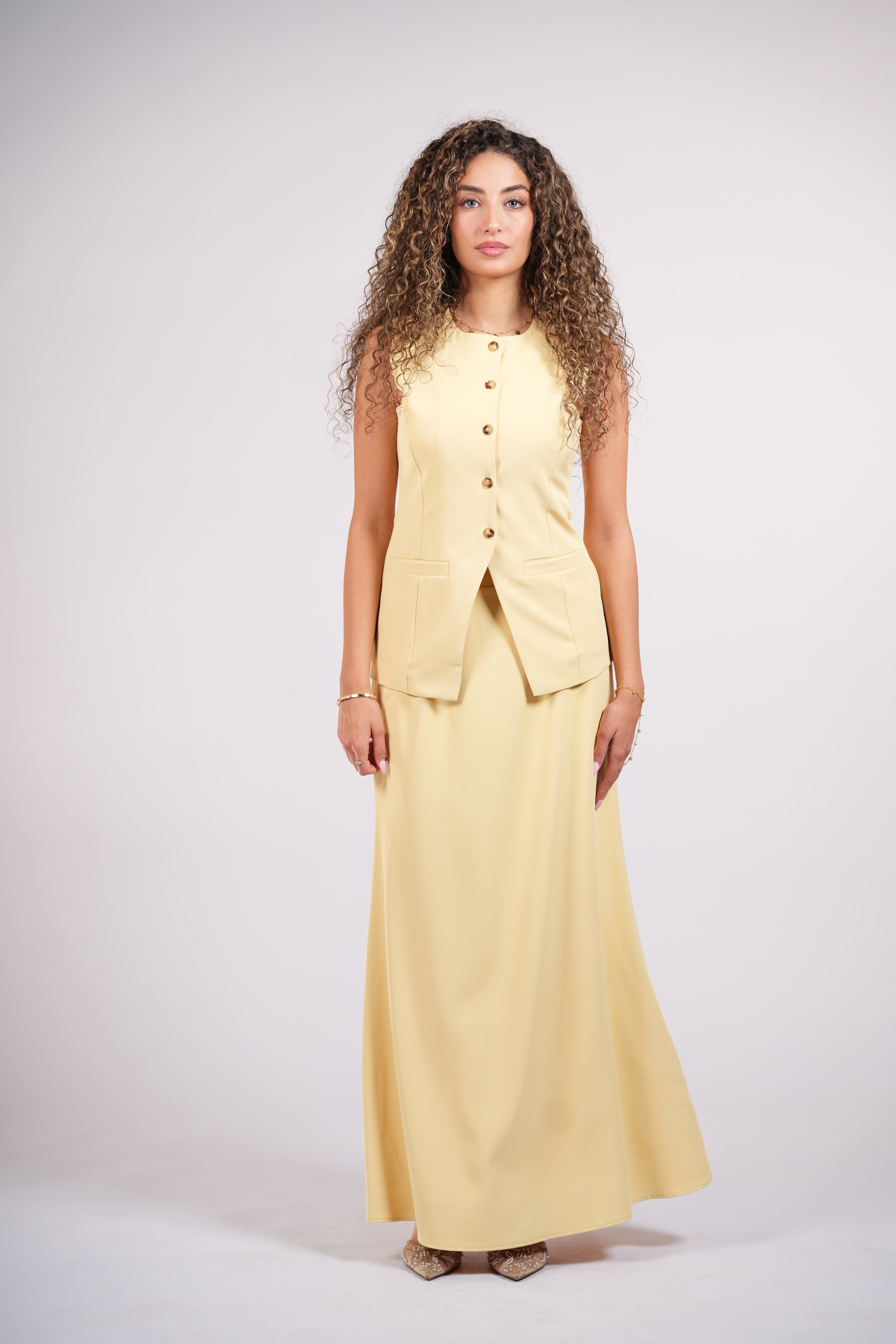 old vienna vest - butter yellow