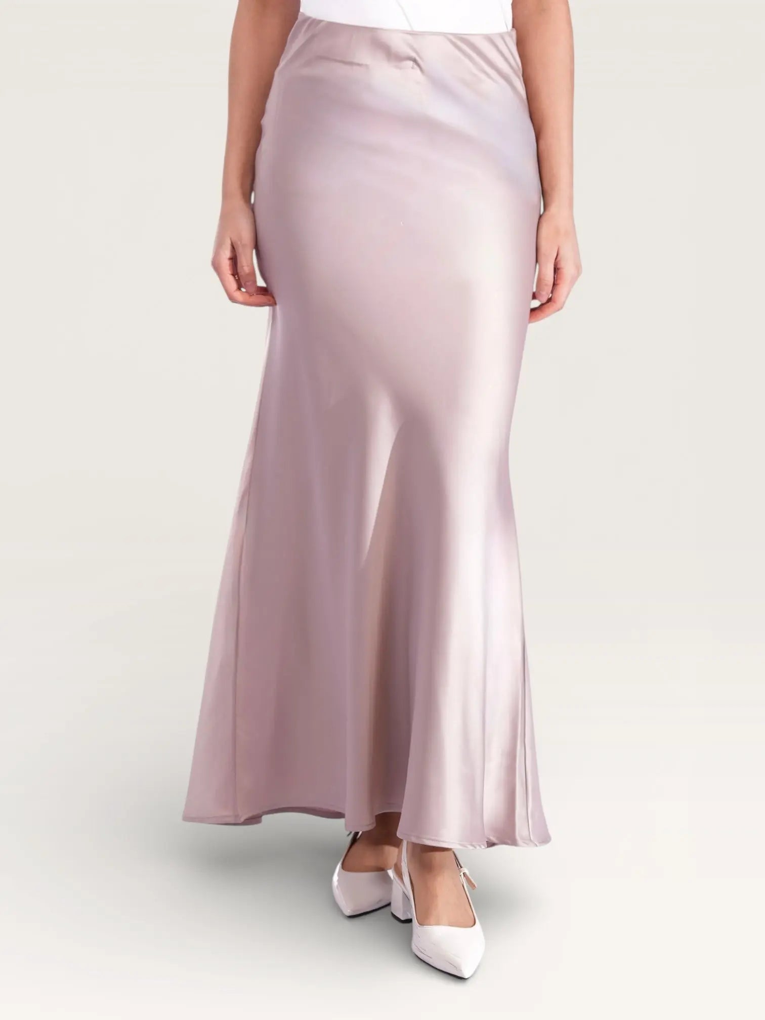 silk muse skirt - almond