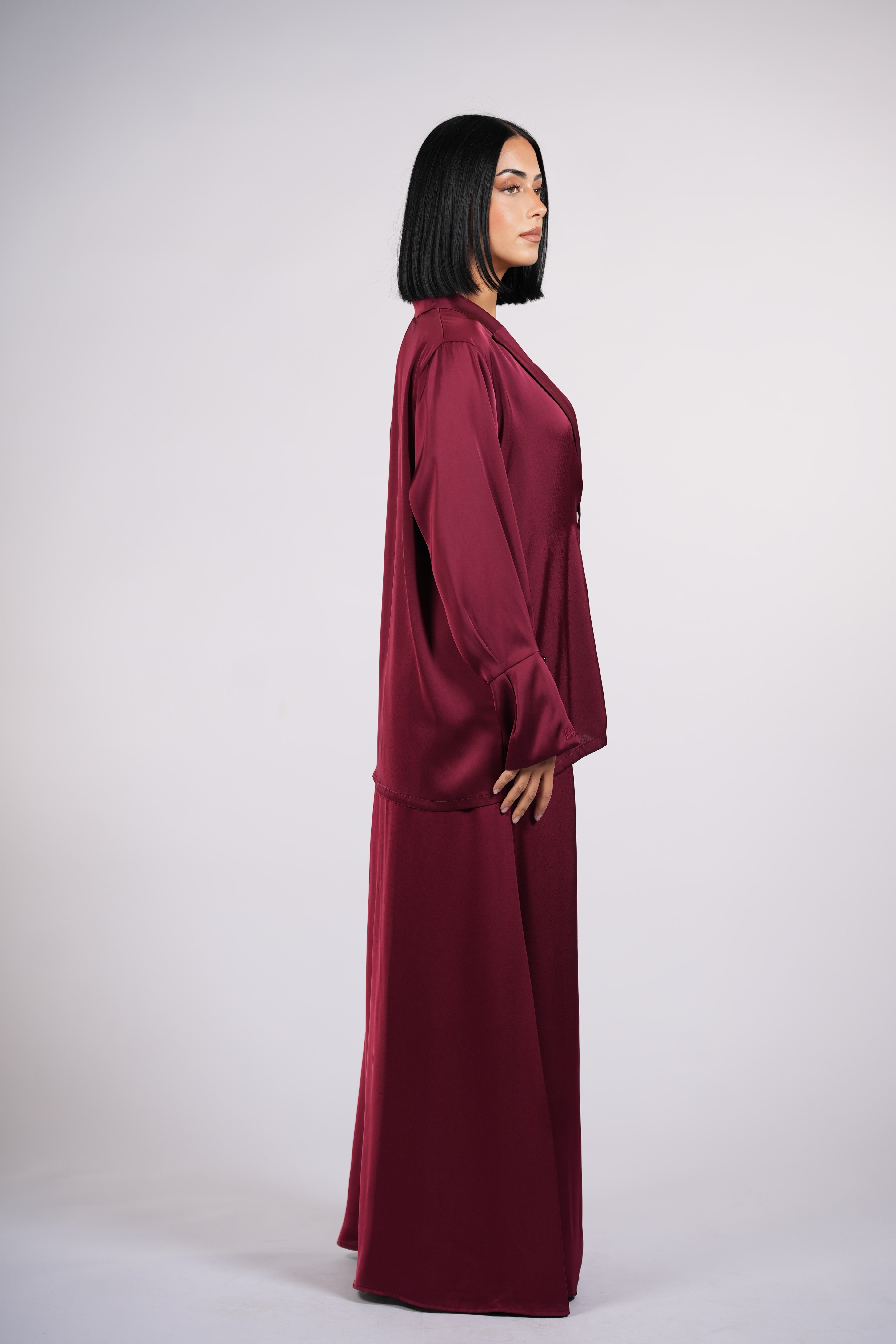 satin silk skirt - bordeaux