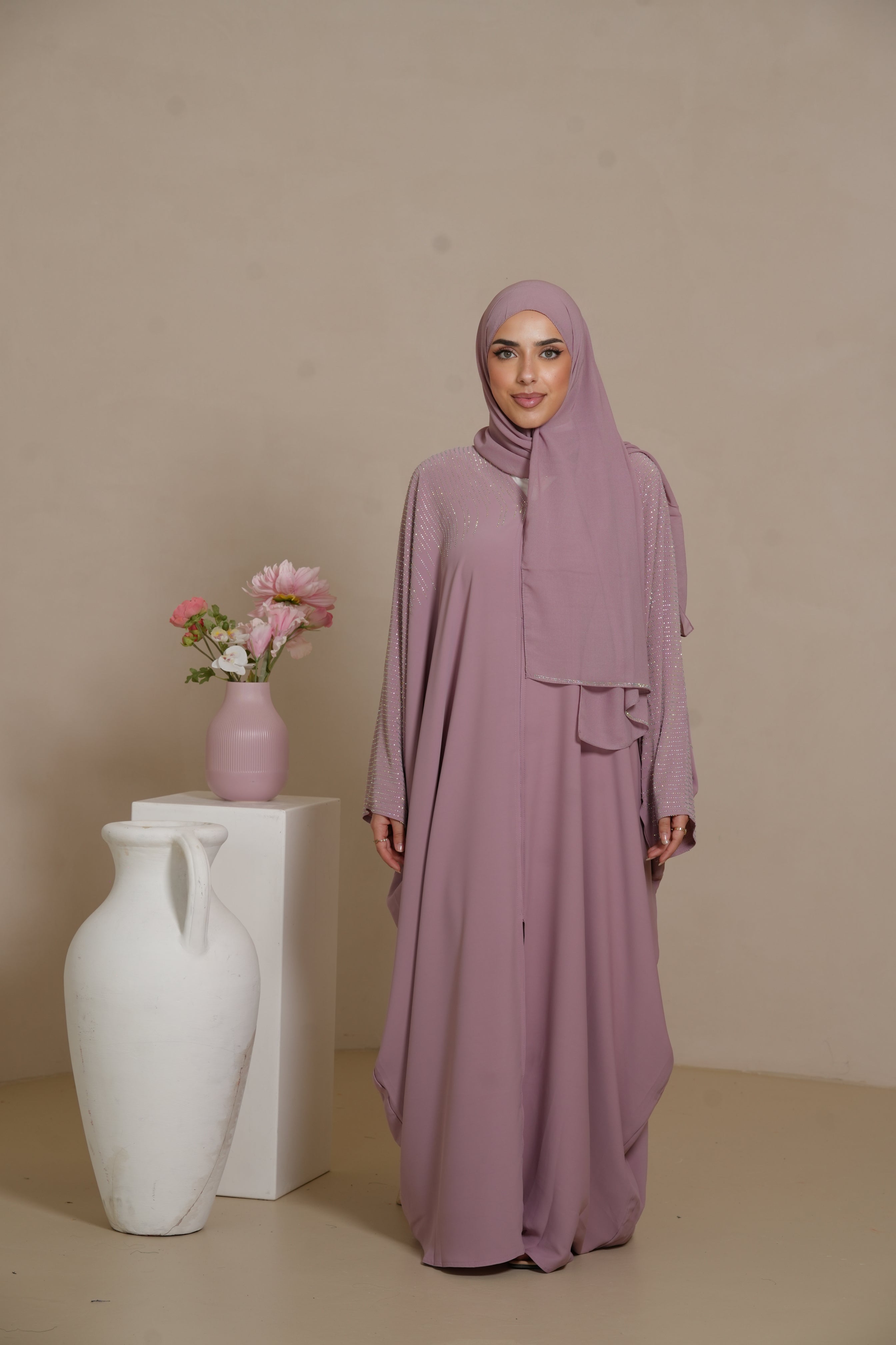 DXB Glitter Abaya - Rose