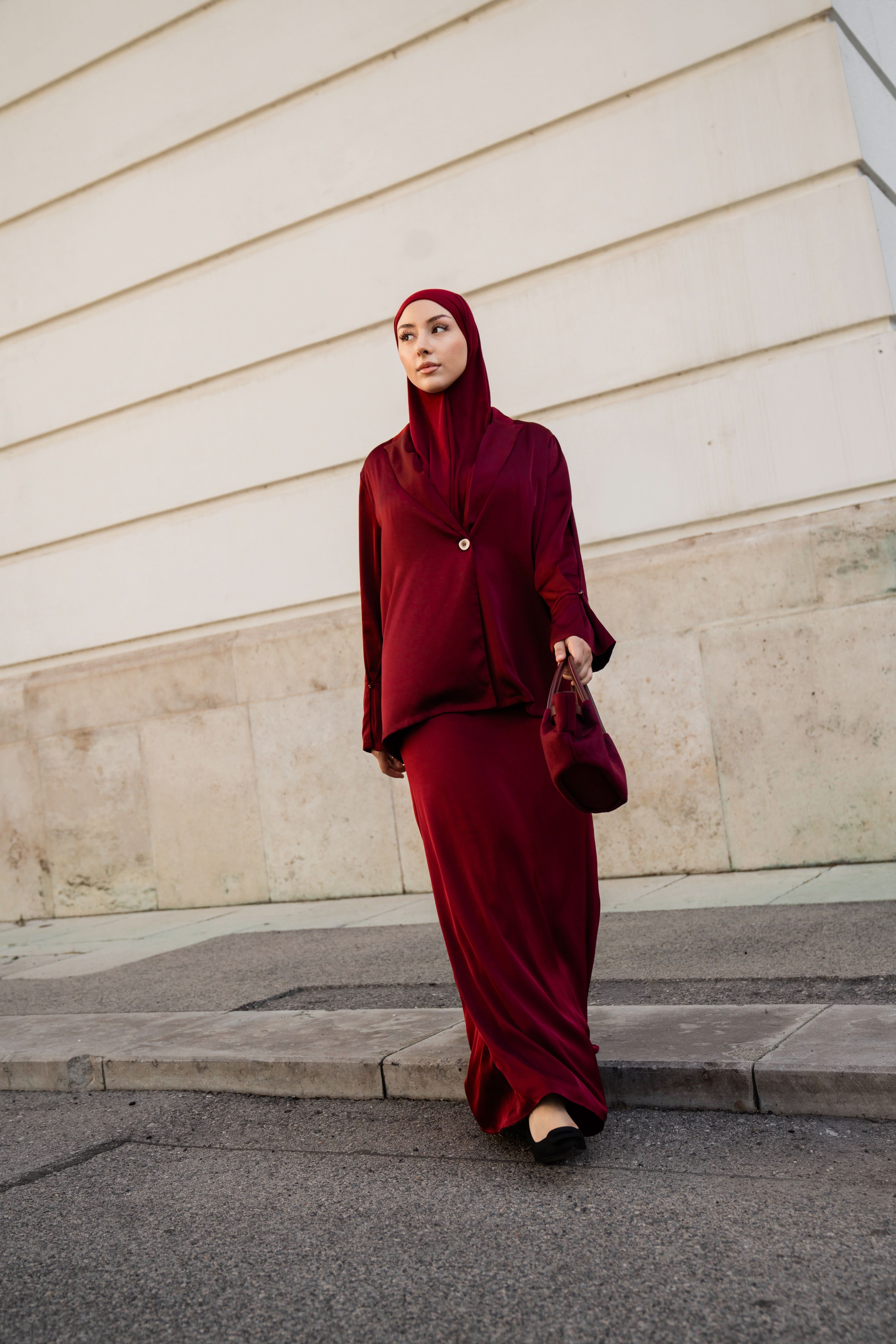 satin silk skirt - bordeaux