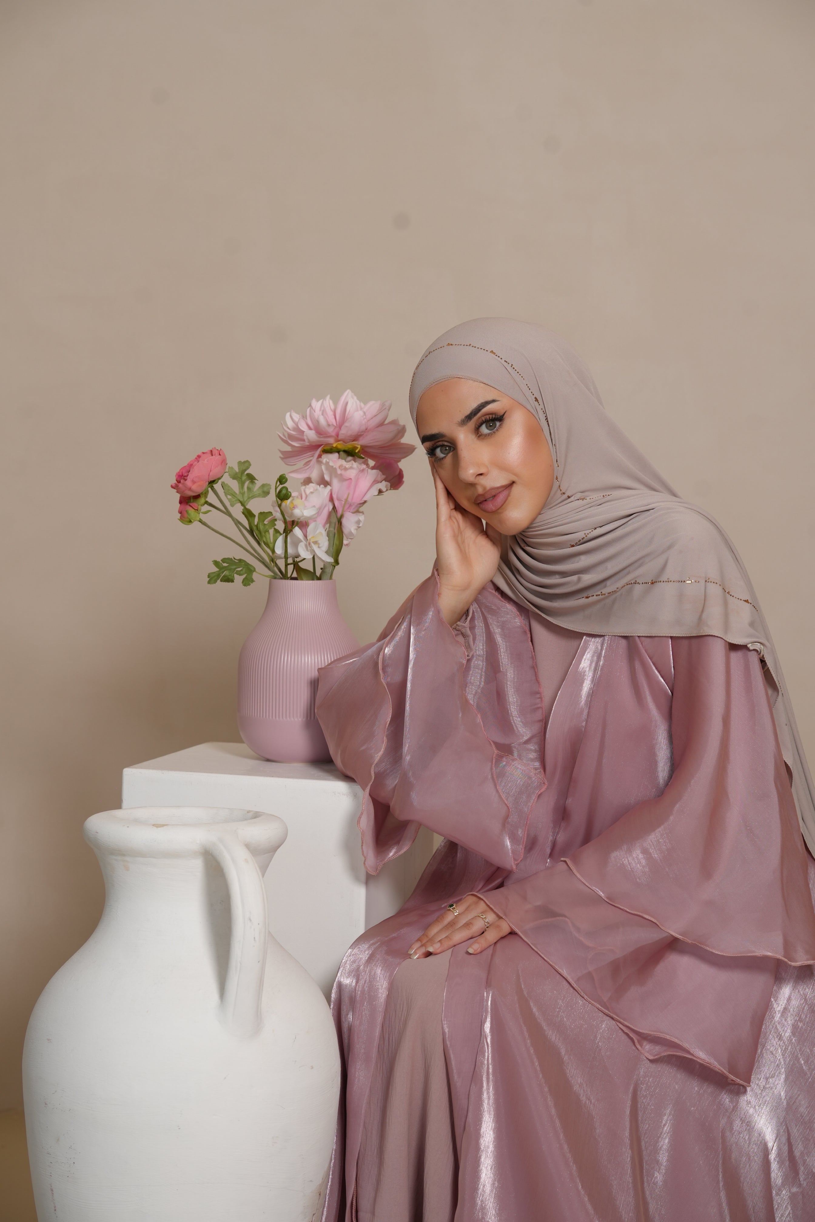 DXB Flower Abaya - Rose