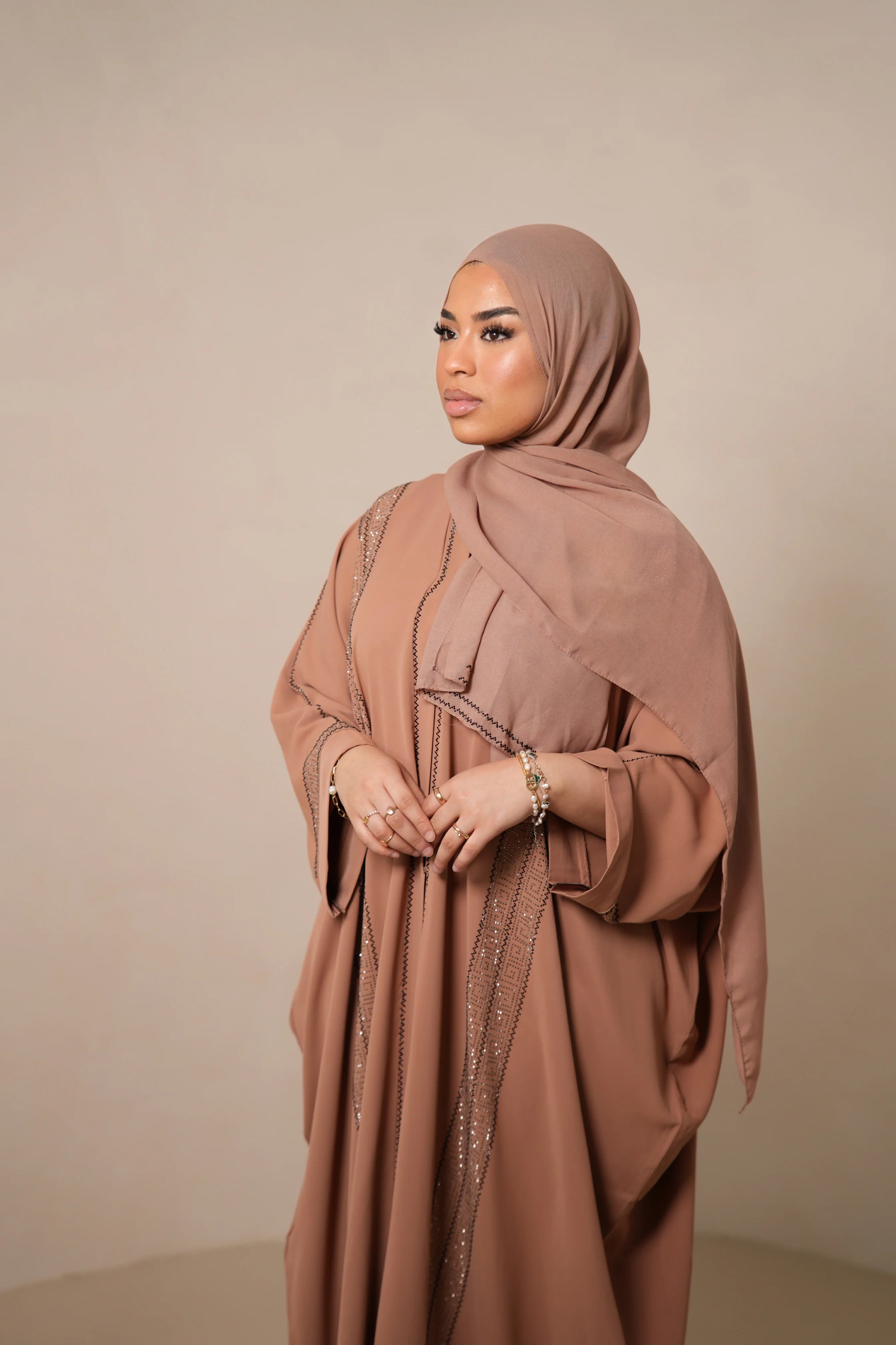 Emirate abaya - Peach