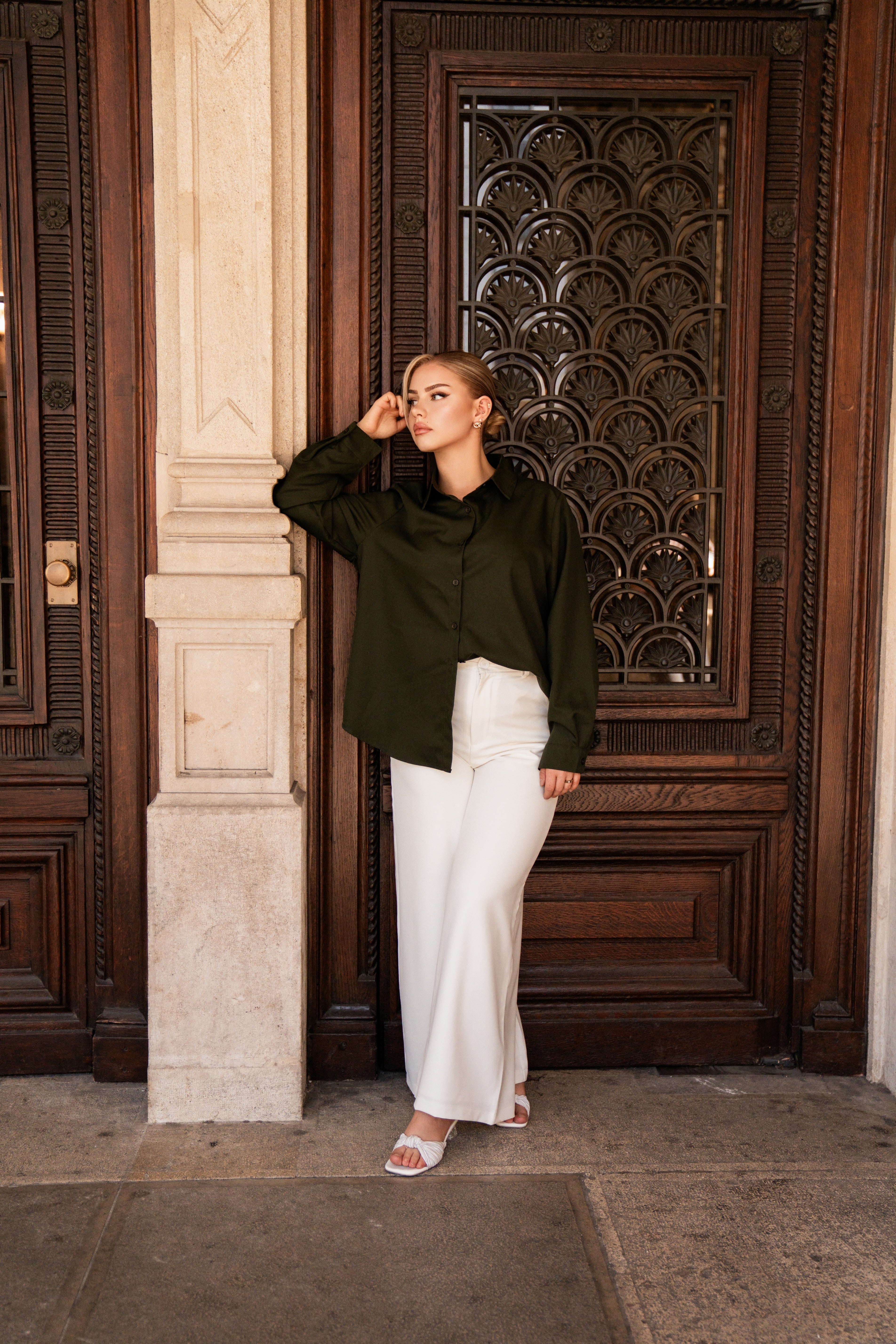 timeless blouse - khaki green