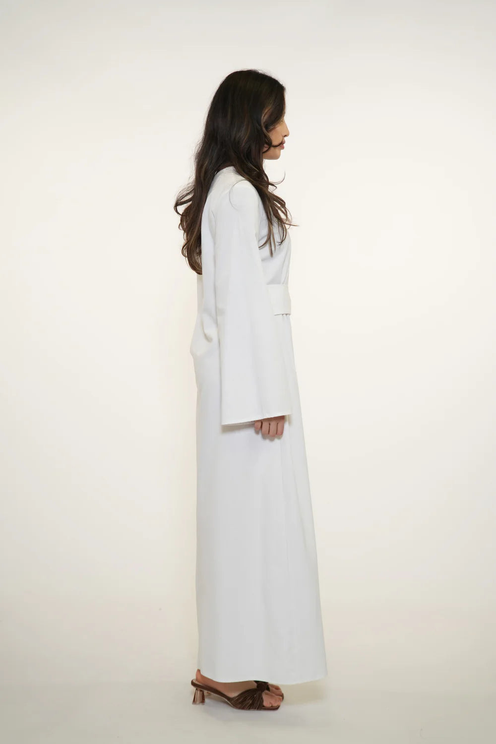 AMALFI LINEN DRESS - WHITE