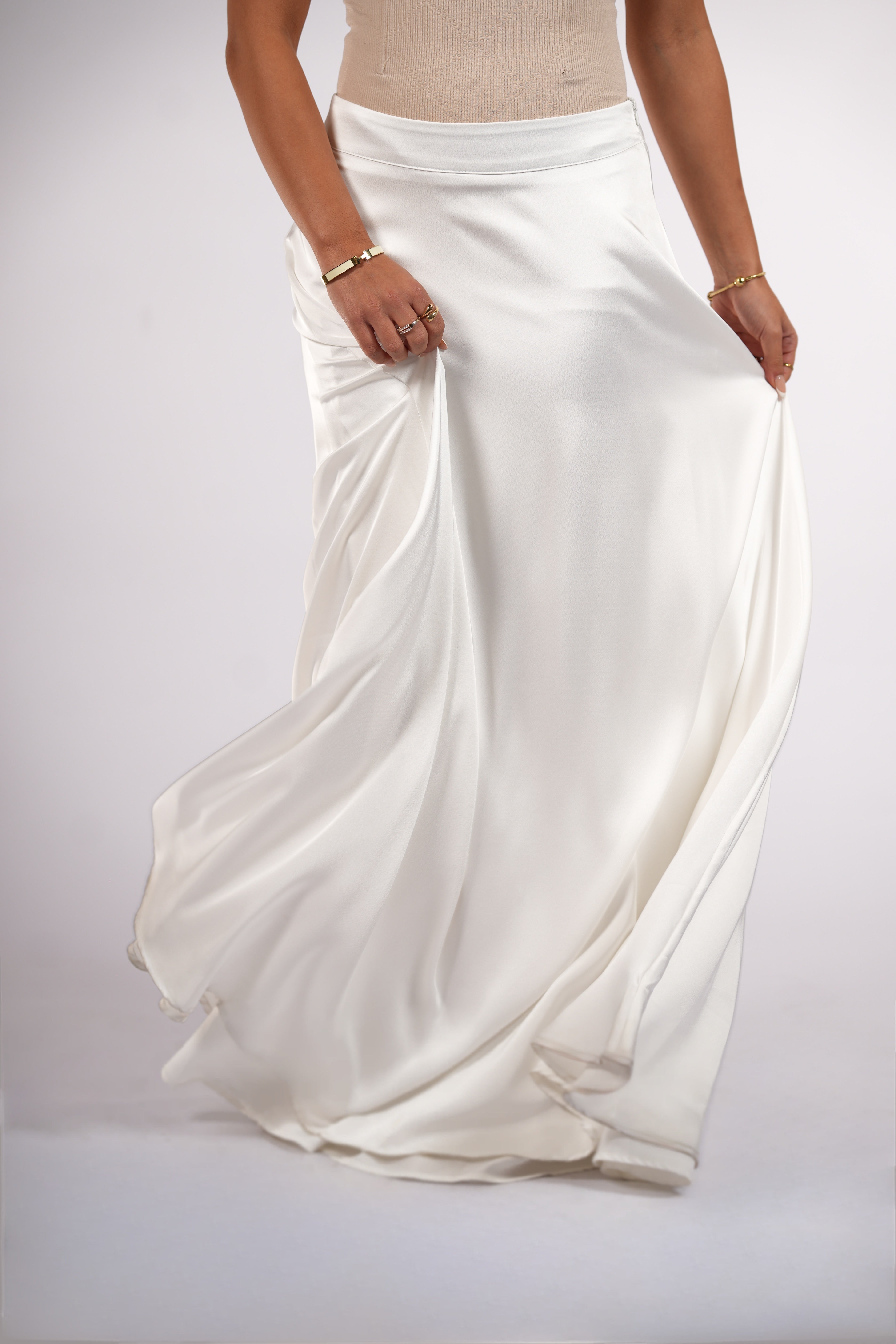 satin poésie - white