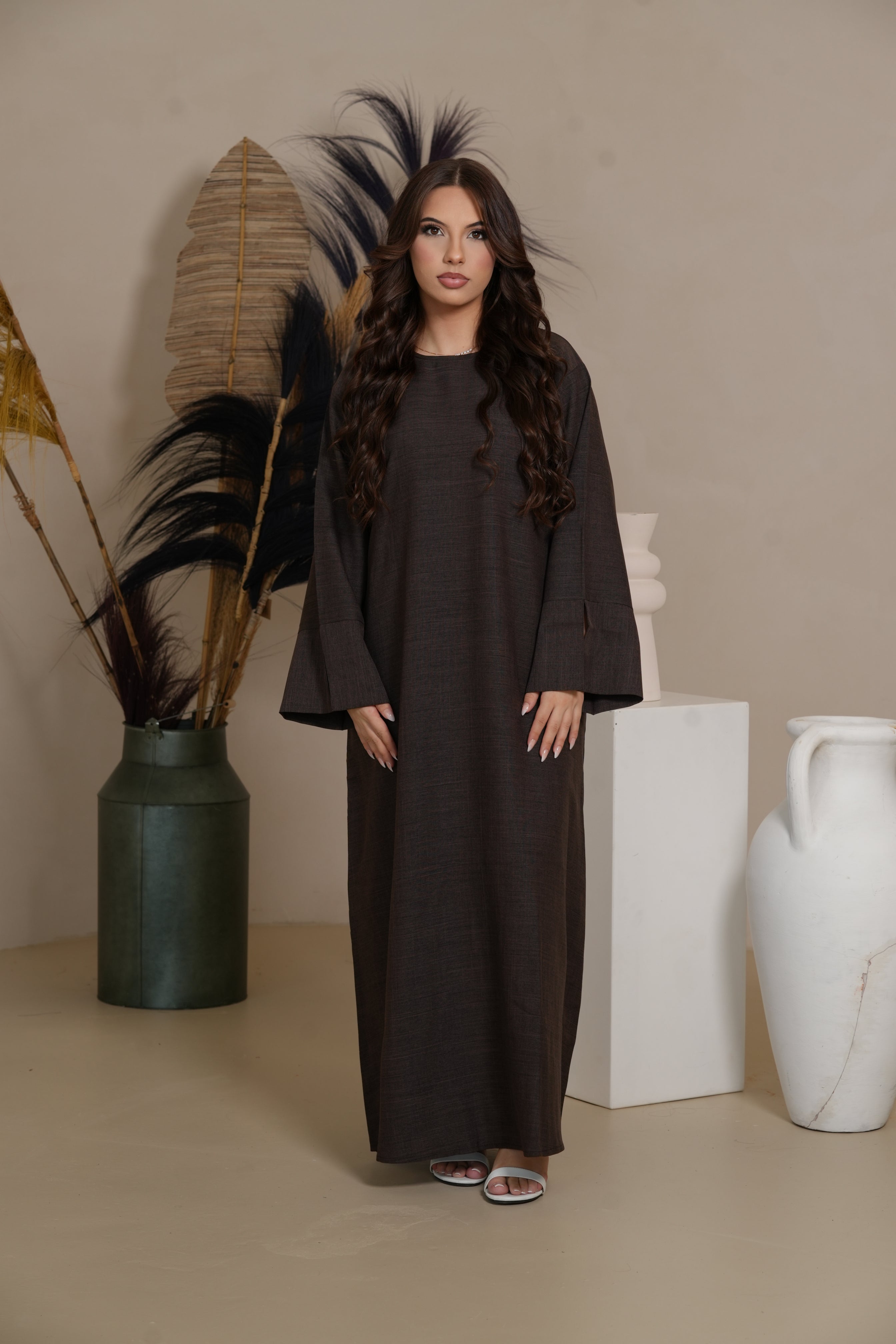 Base Linen Abaya - Brown Sugar